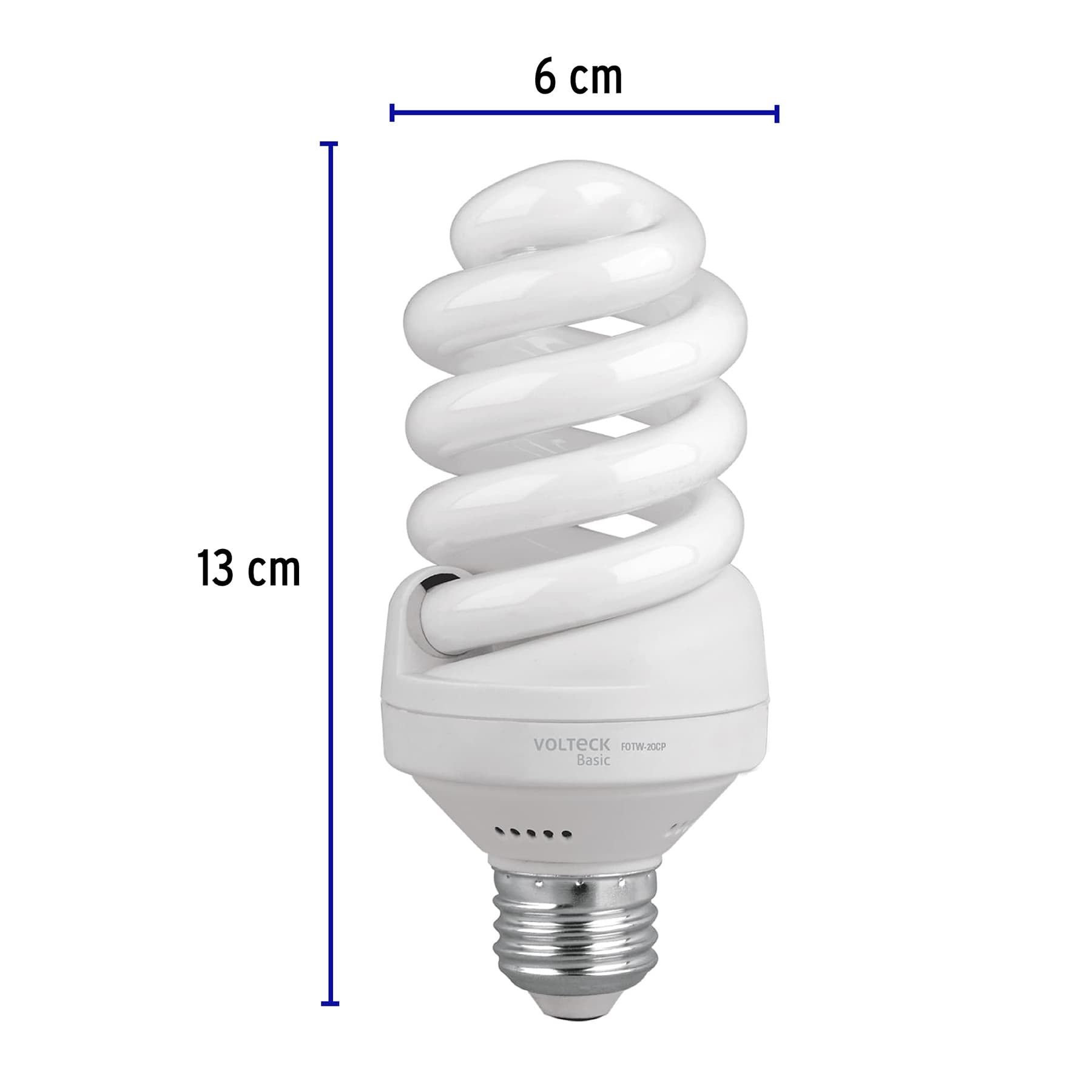 Pack de 4 lámparas espiral T4 20 W luz de día, caja, VOLTECK