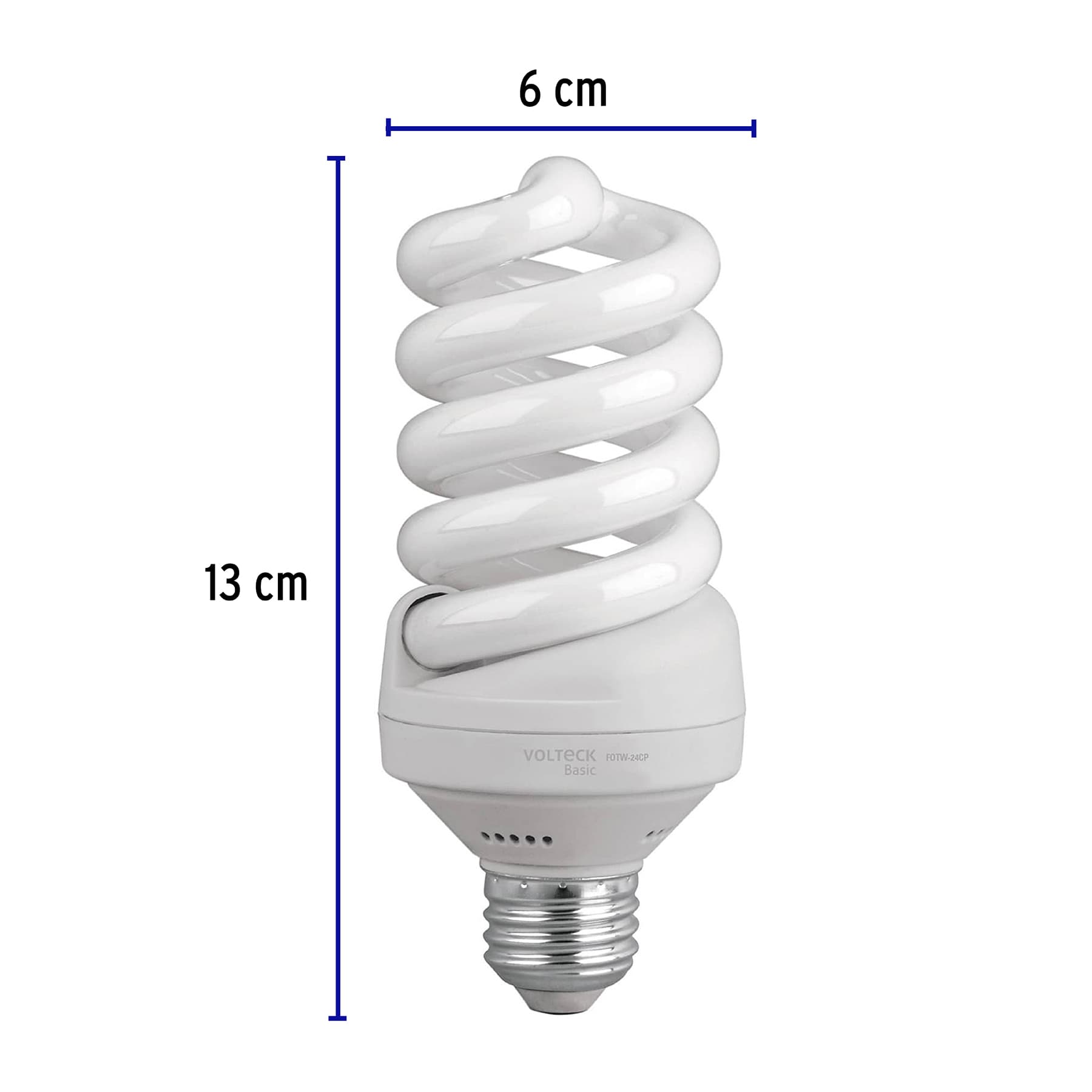 Pack de 4 lámparas espiral T4 24 W luz de día, caja, VOLTECK