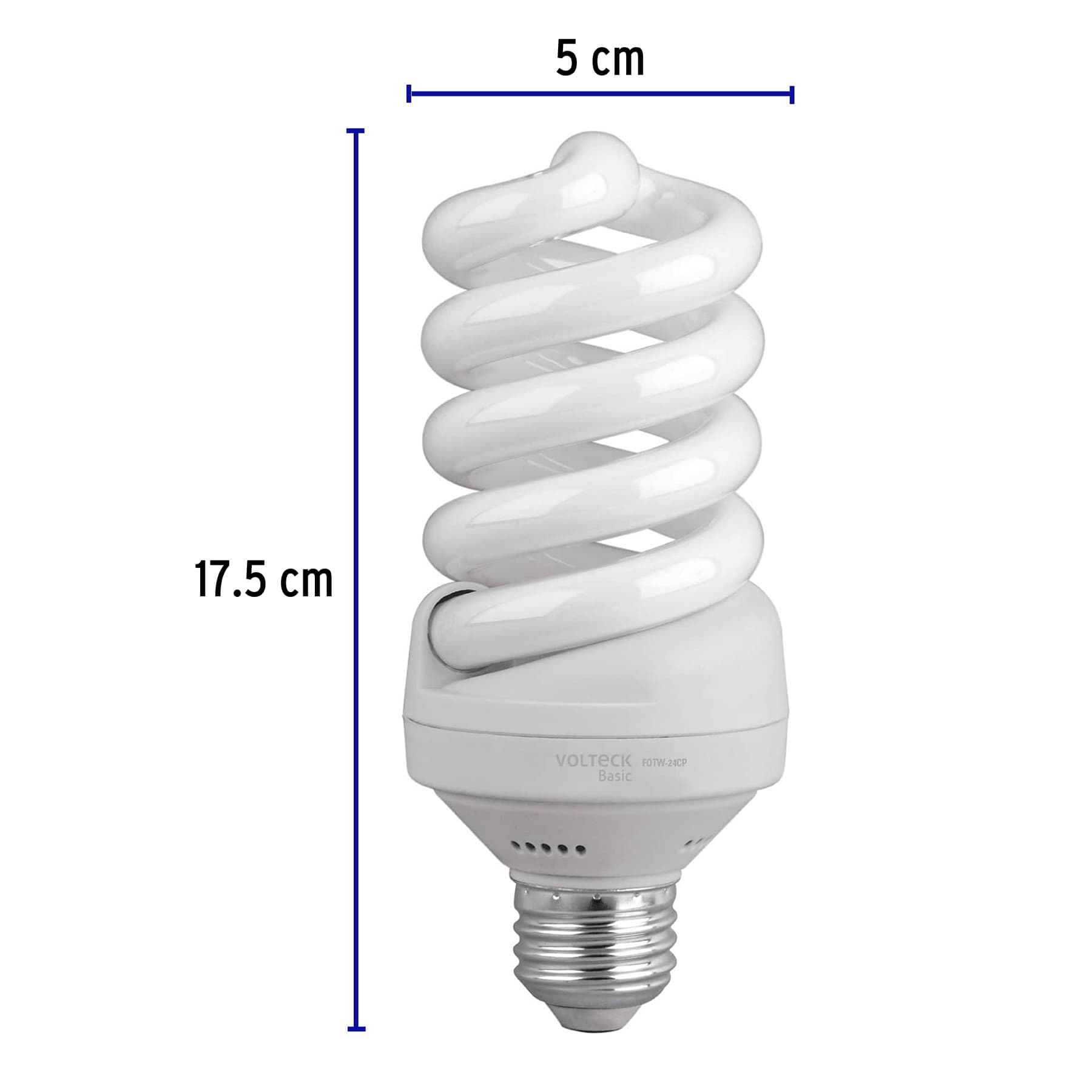 Lámpara espiral T4 24 W luz de día en caja, VOLTECK