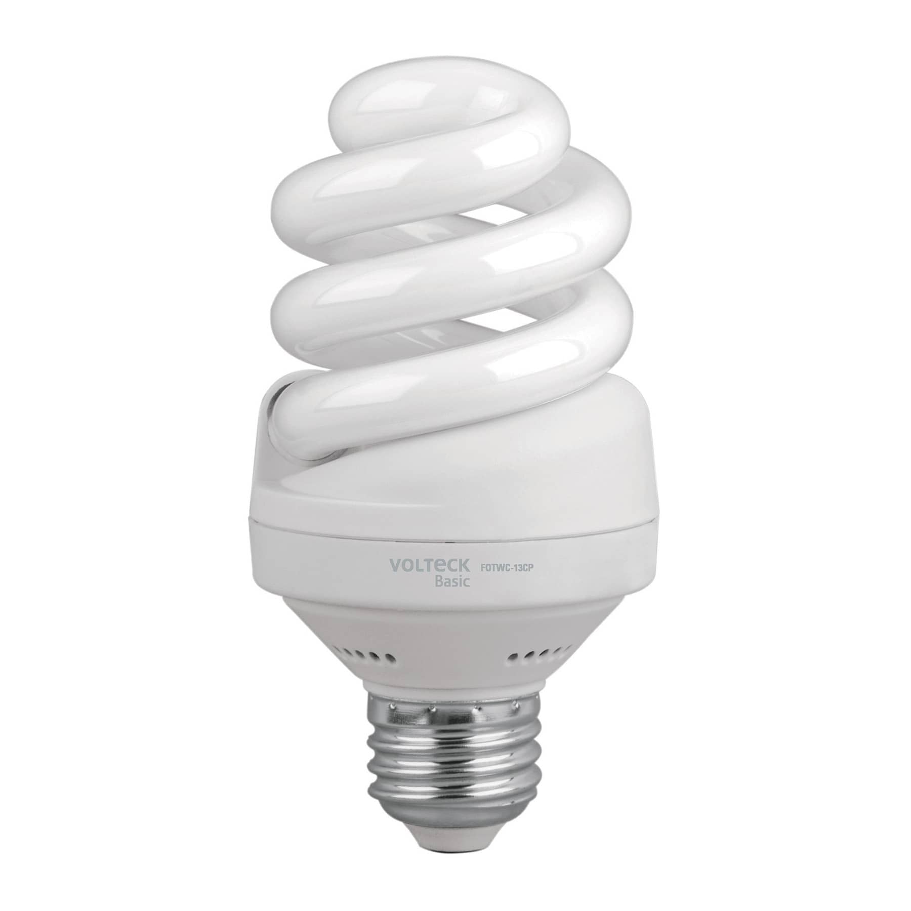 Lámpara espiral T4 13 W luz cálida en caja, VOLTECK