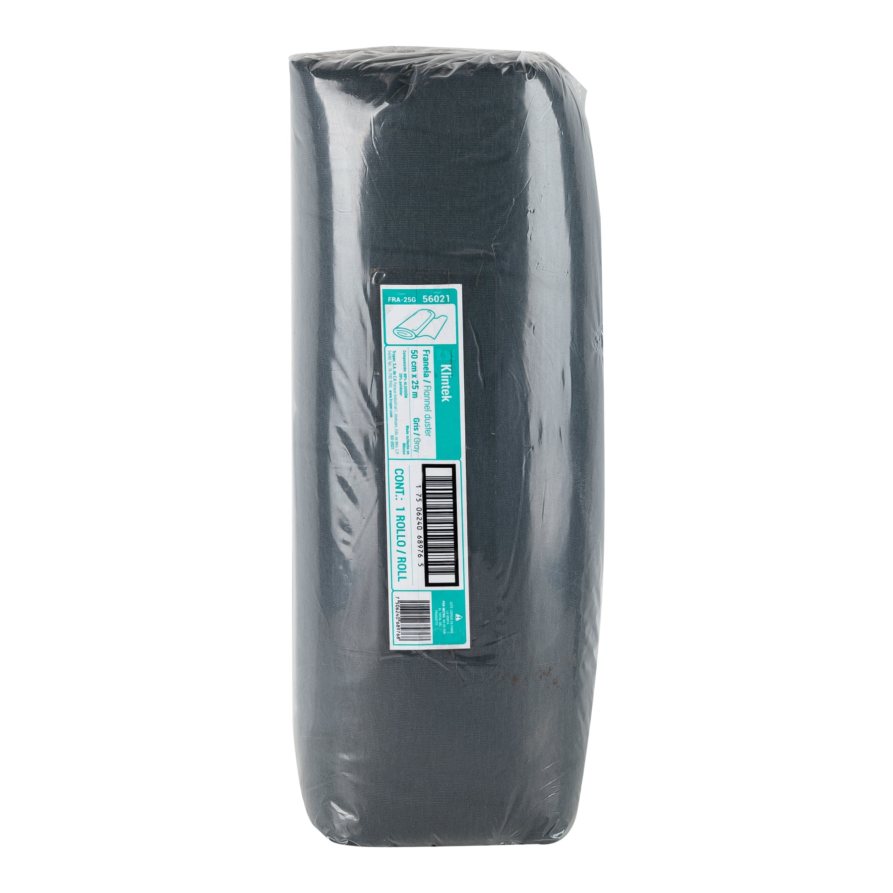 Rollo de 25 m de franela gris de algodón, KLINTEK