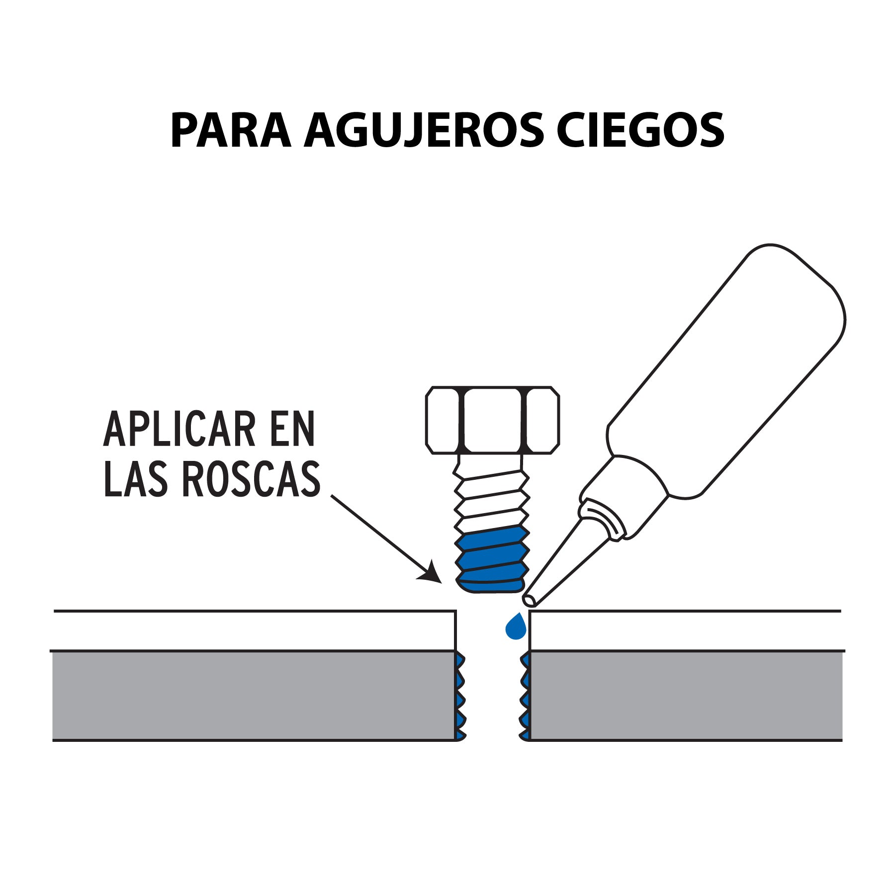 Fijador de roscas, removible, 10 ml, azul, TRUPER