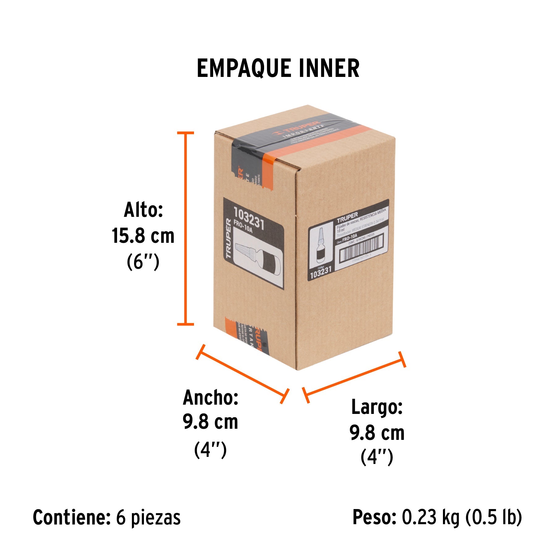 Fijador de roscas, removible, 10 ml, azul, TRUPER - Empaque