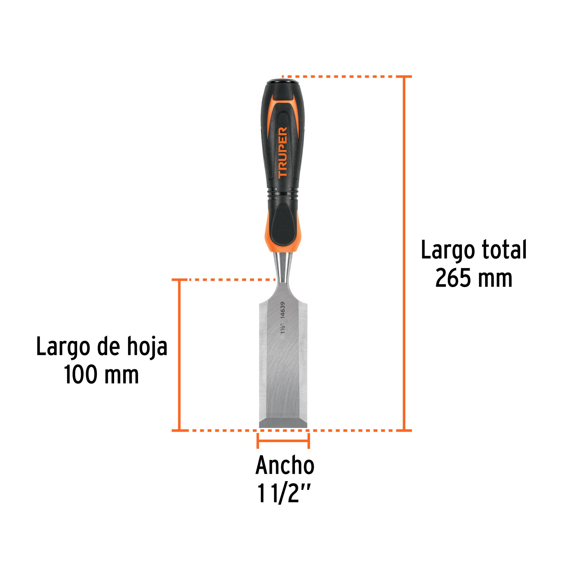 Formón 1-1/2" mango Comfort Grip, TRUPER