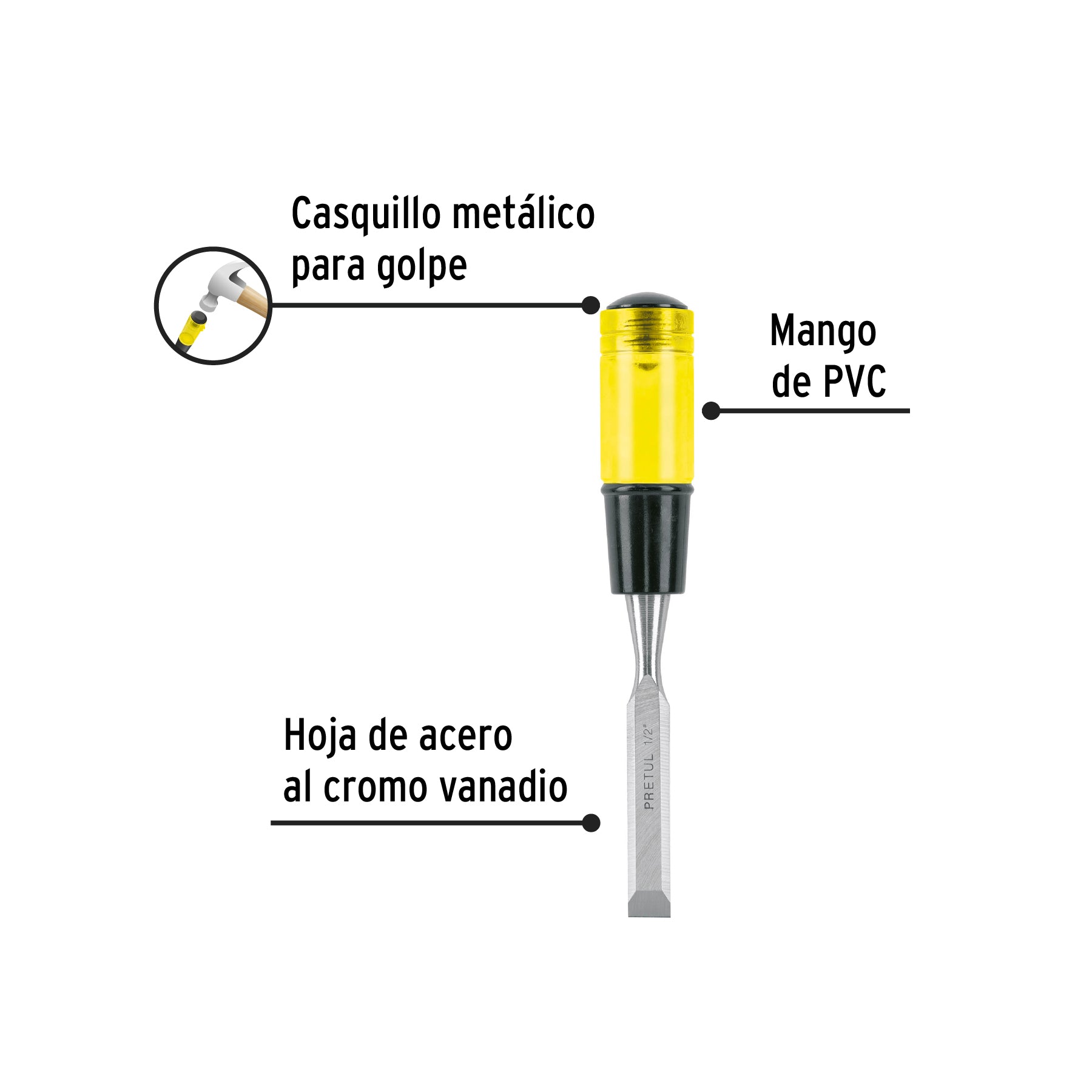 Formón 1/2", PRETUL