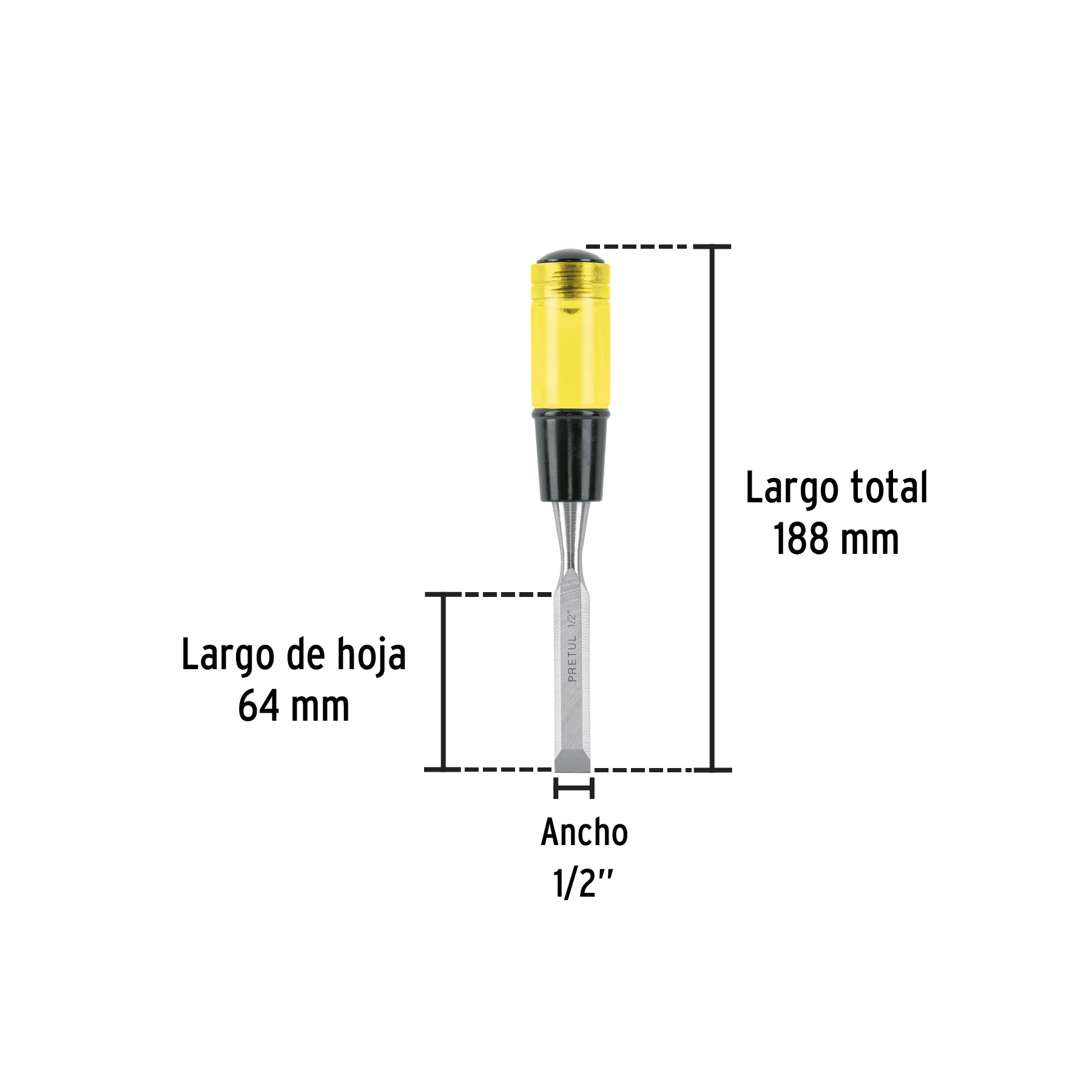 Formón 1/2", PRETUL