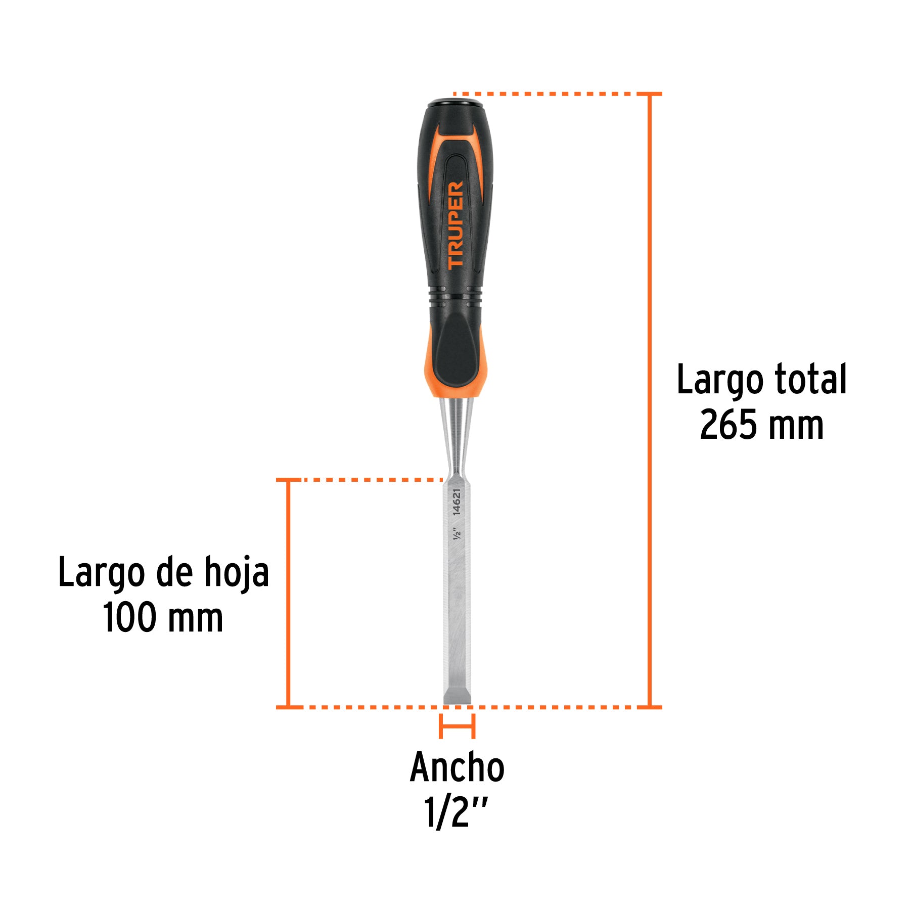 Formón 1/2" mango Comfort Grip, TRUPER