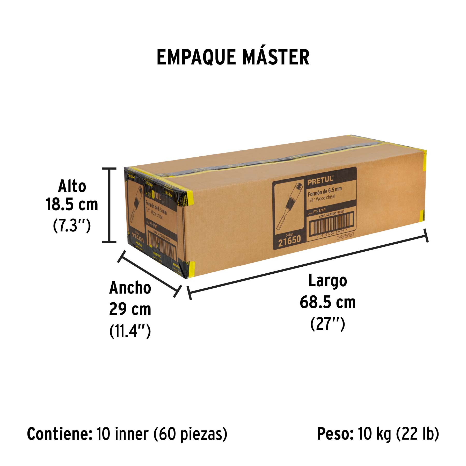 Formón 1/4", PRETUL - Empaque