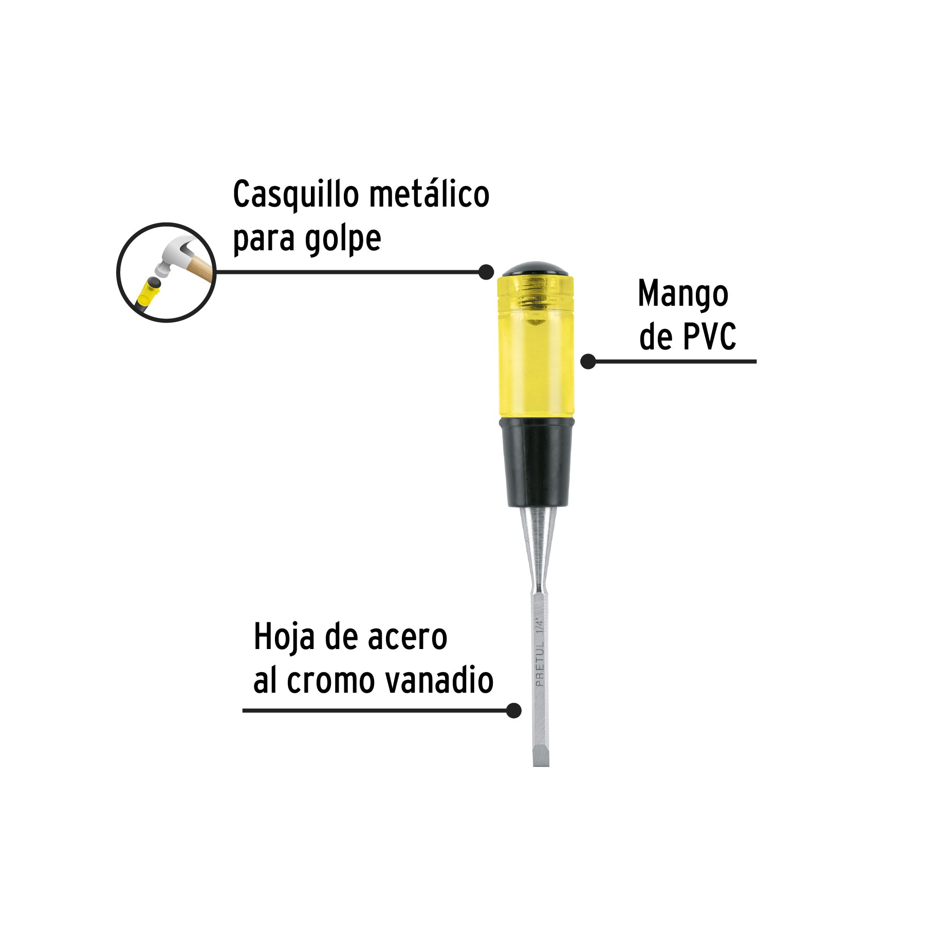Formón 1/4", PRETUL
