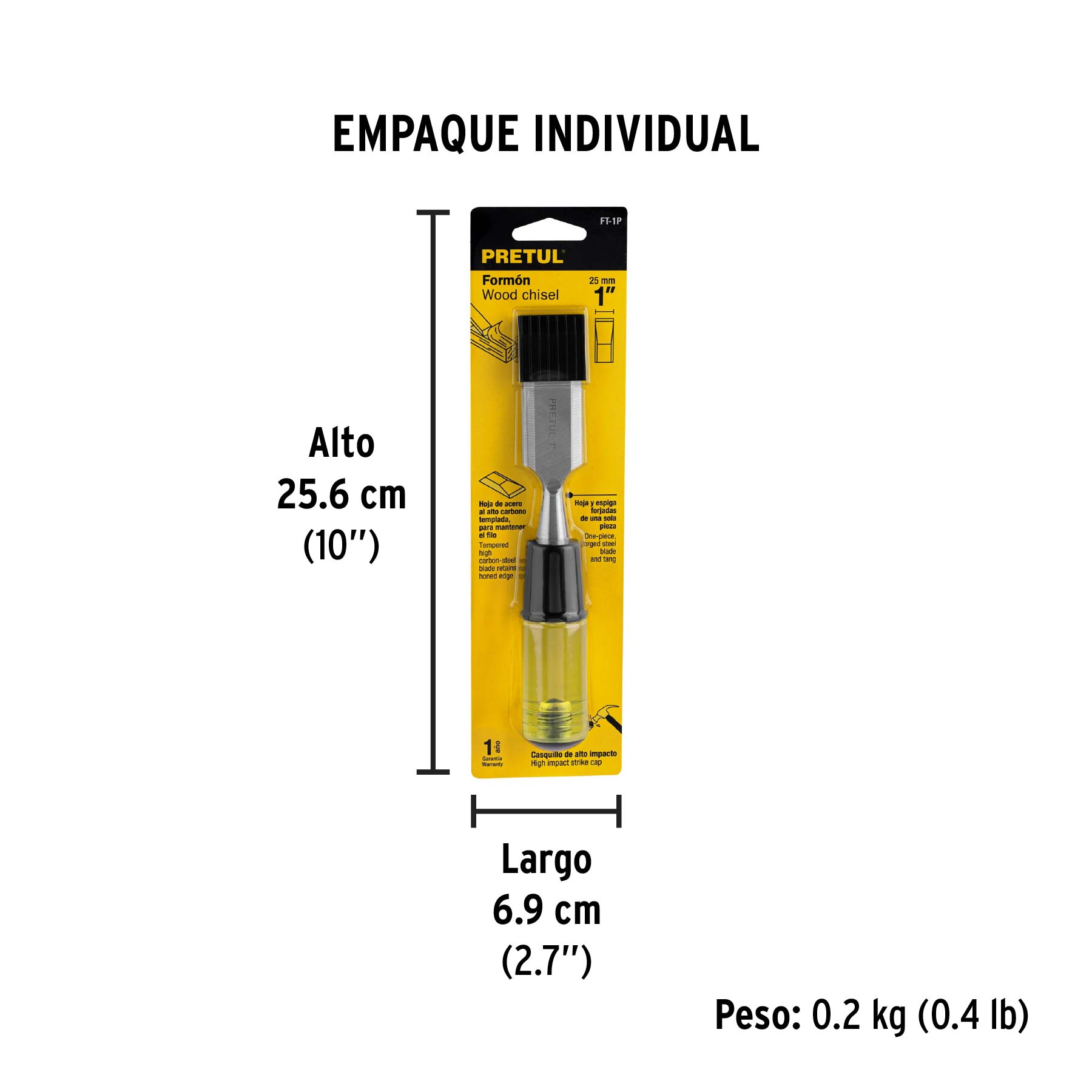 Formón 1", PRETUL - Empaque
