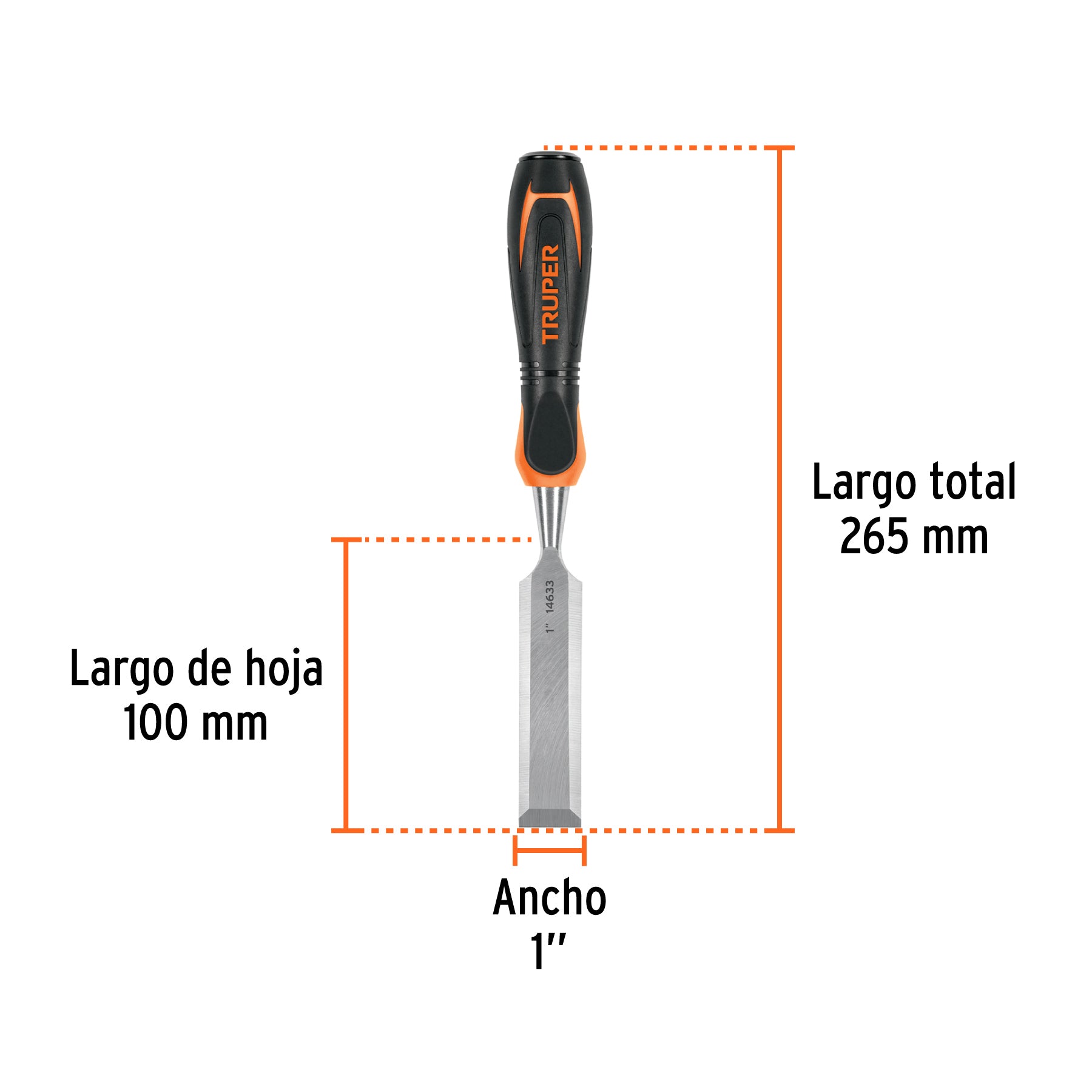 Formón 1" mango Comfort Grip, TRUPER