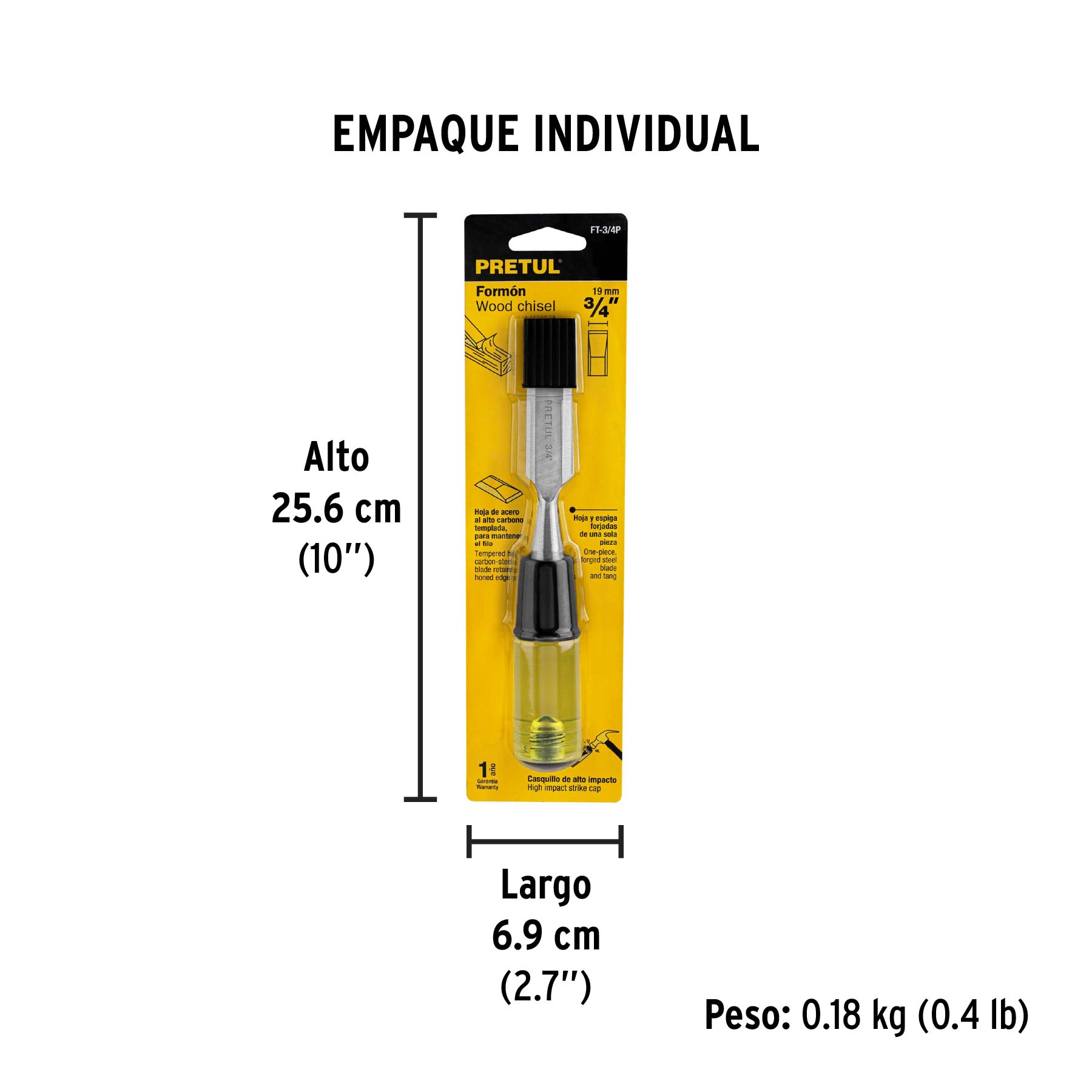 Formón 3/4", PRETUL - Empaque