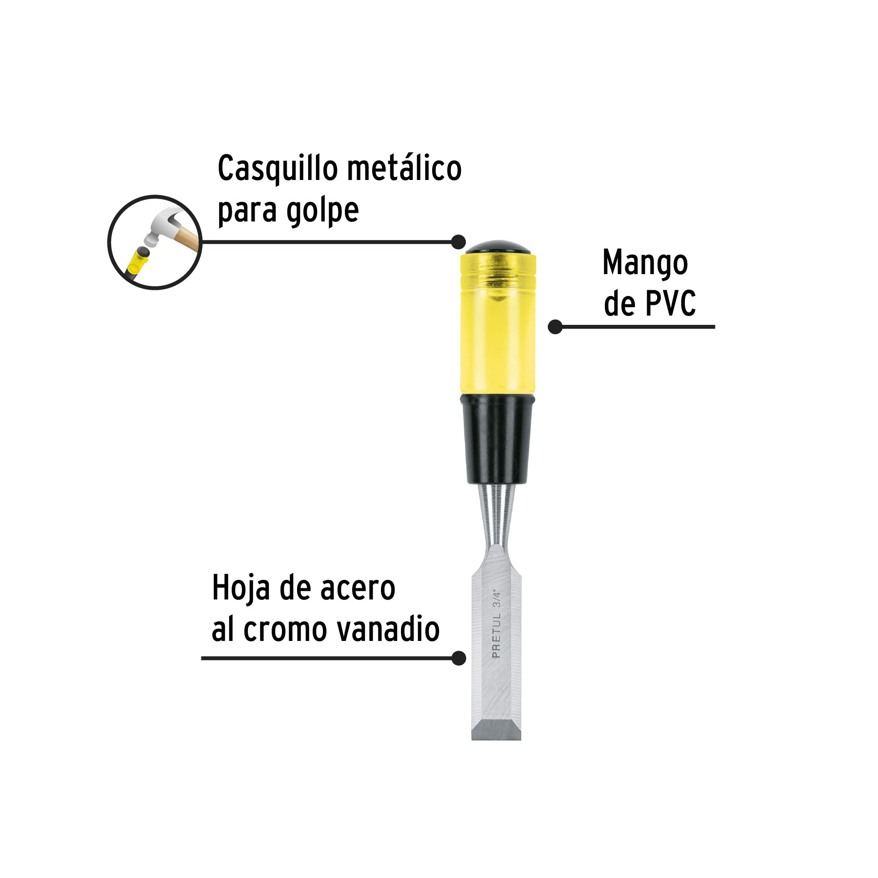 Formón 3/4", PRETUL