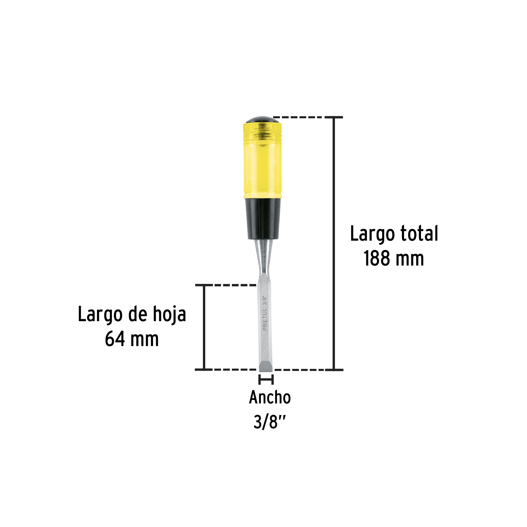 Formón 3/8", PRETUL