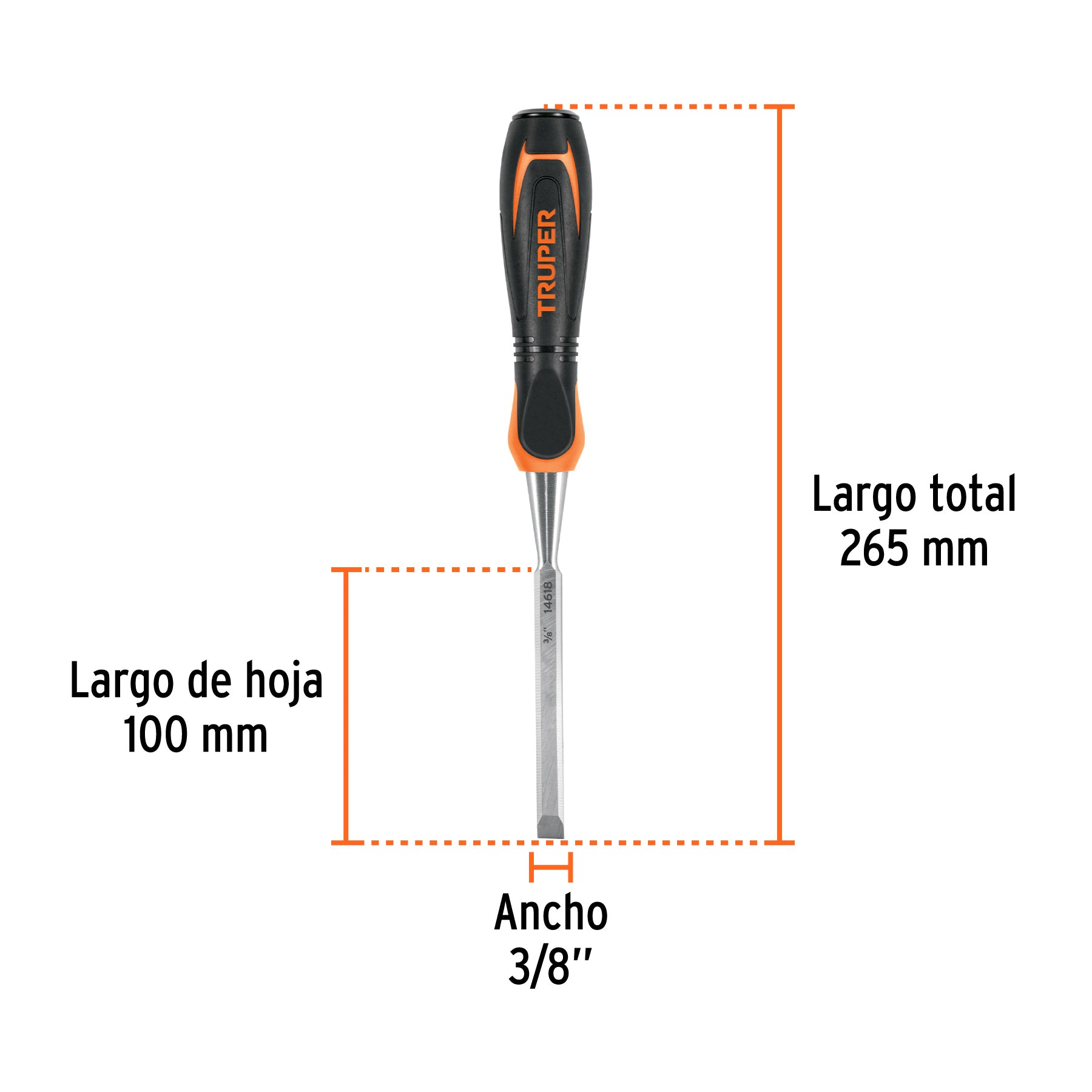 Formón 3/8" mango Comfort Grip, TRUPER