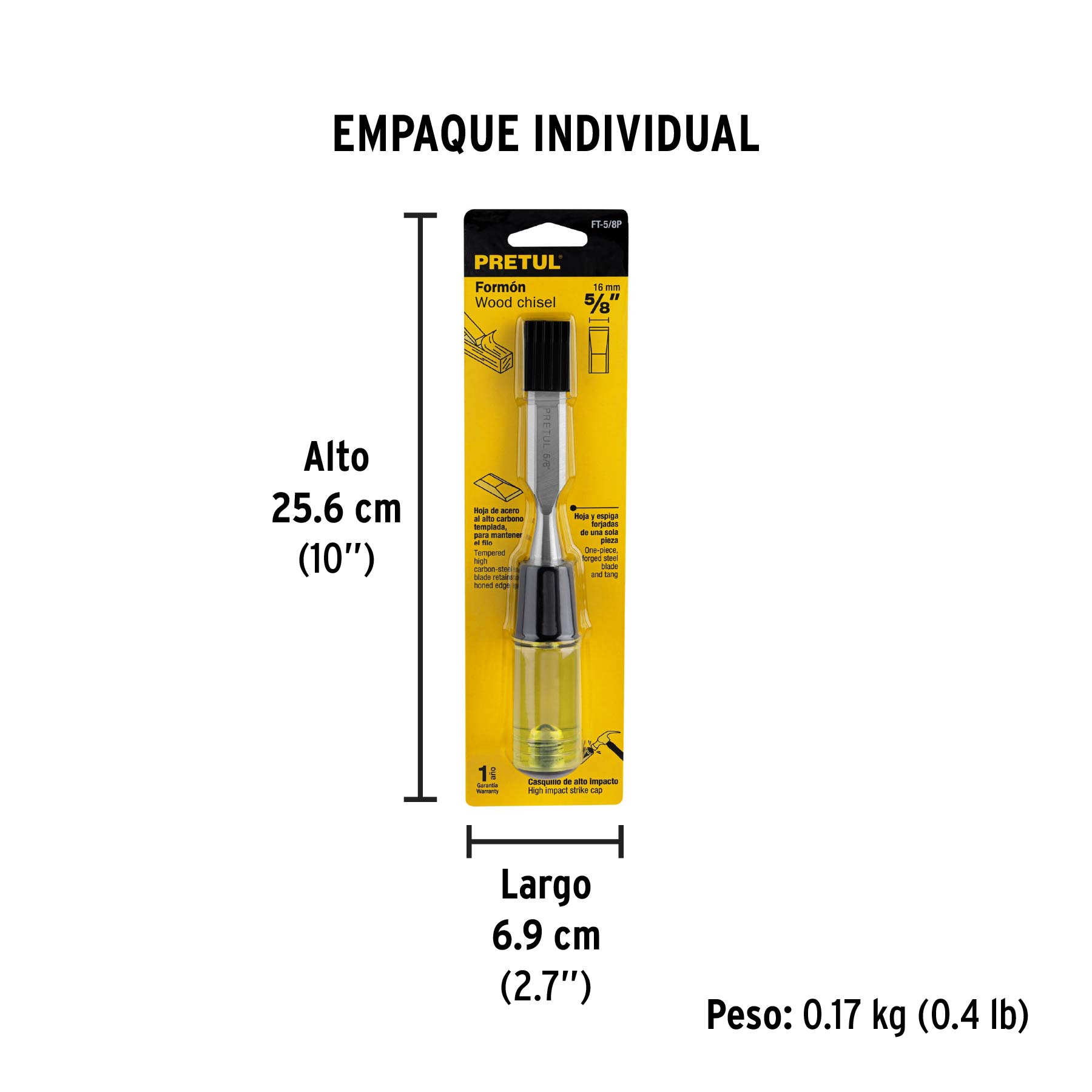 Formón 5/8", PRETUL - Empaque