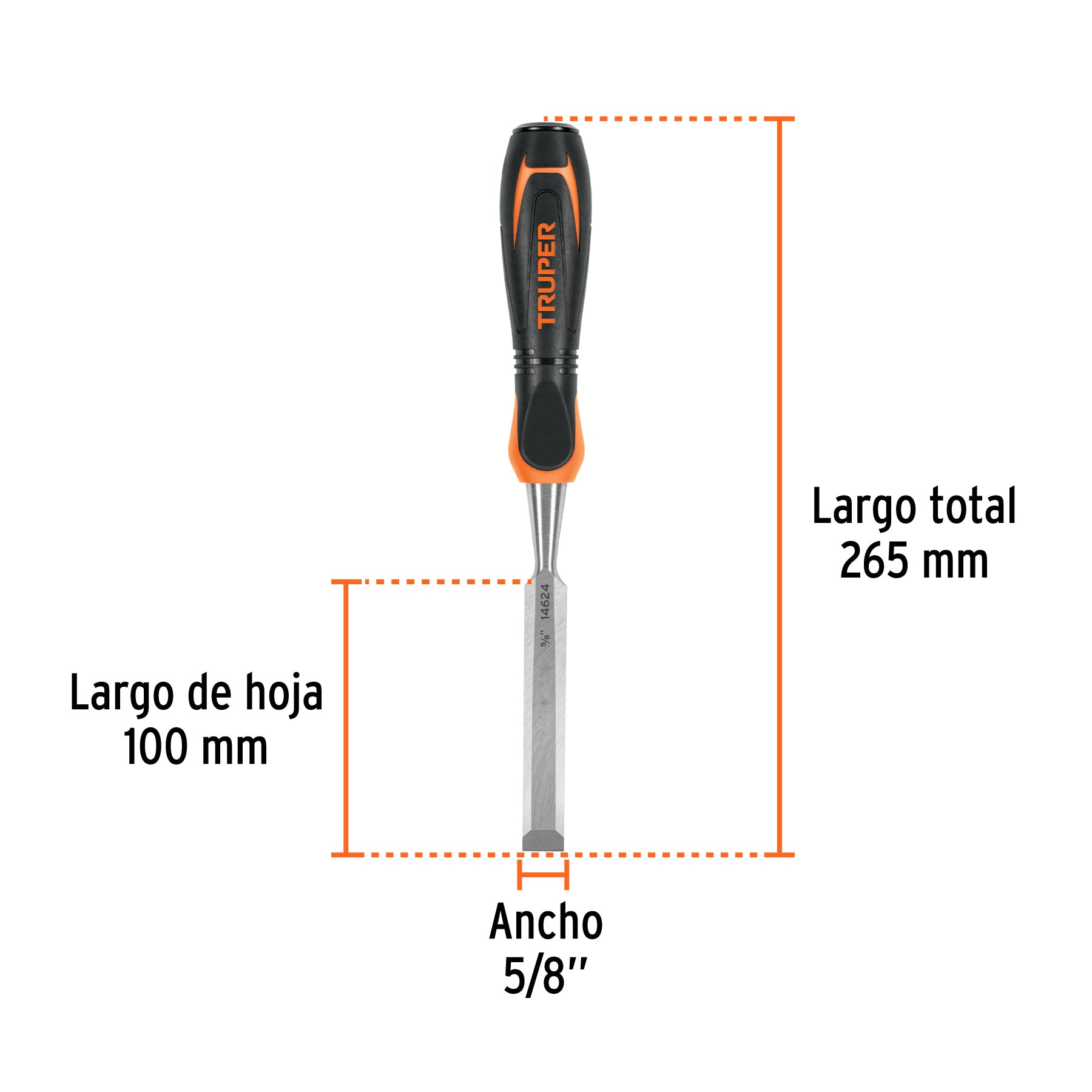 Formón 5/8" mango Comfort Grip, TRUPER