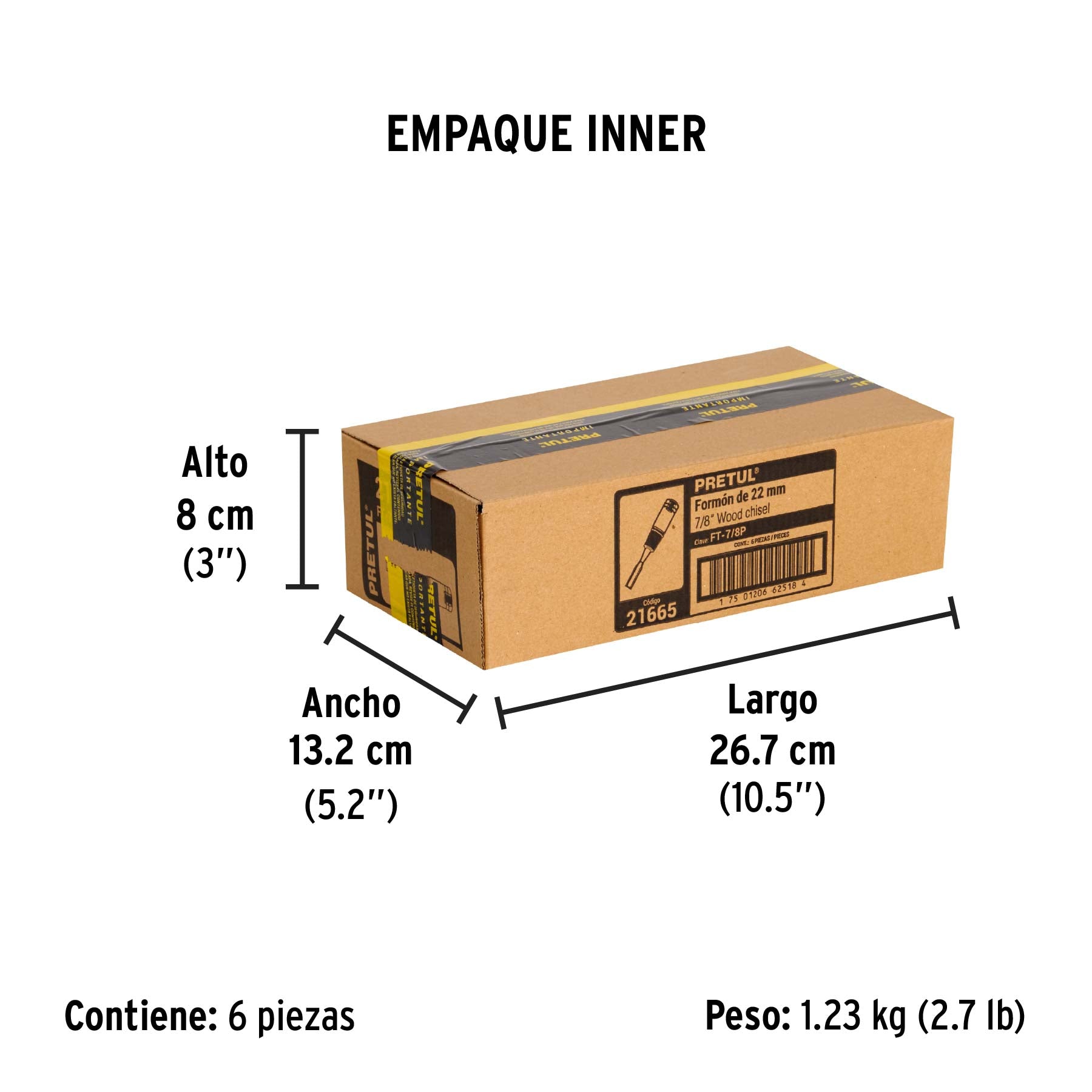Formón 7/8", PRETUL - Empaque