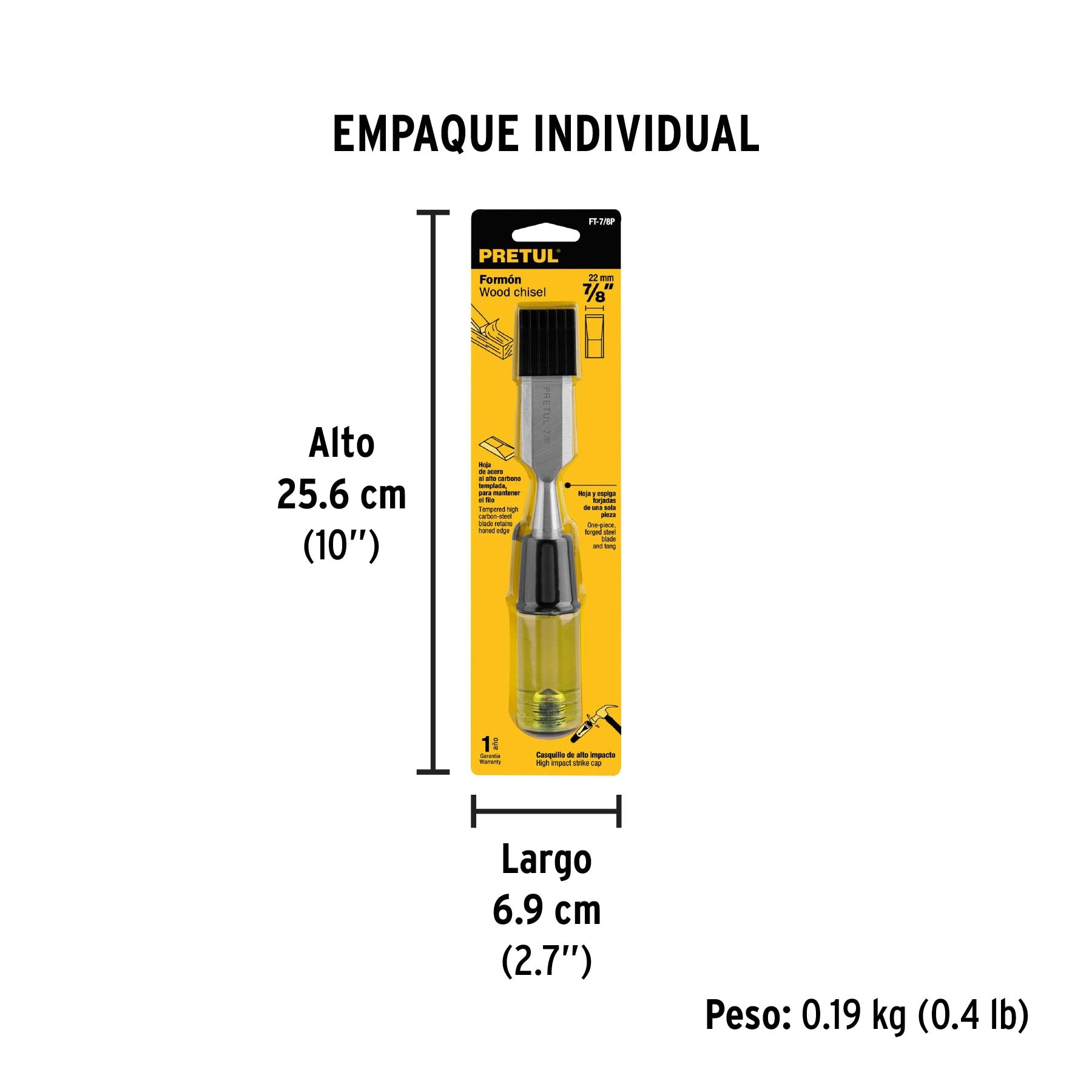 Formón 7/8", PRETUL - Empaque