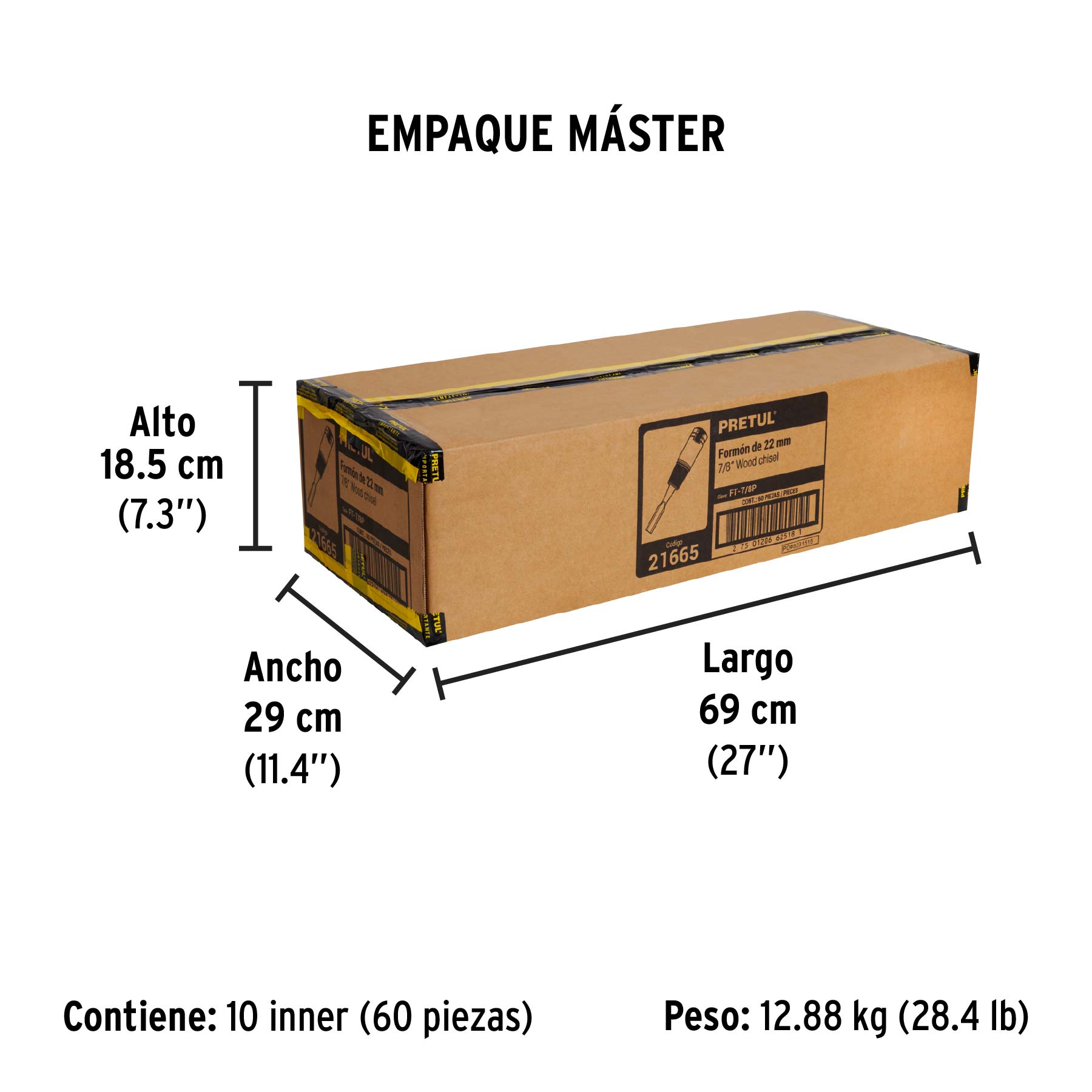 Formón 7/8", PRETUL - Empaque