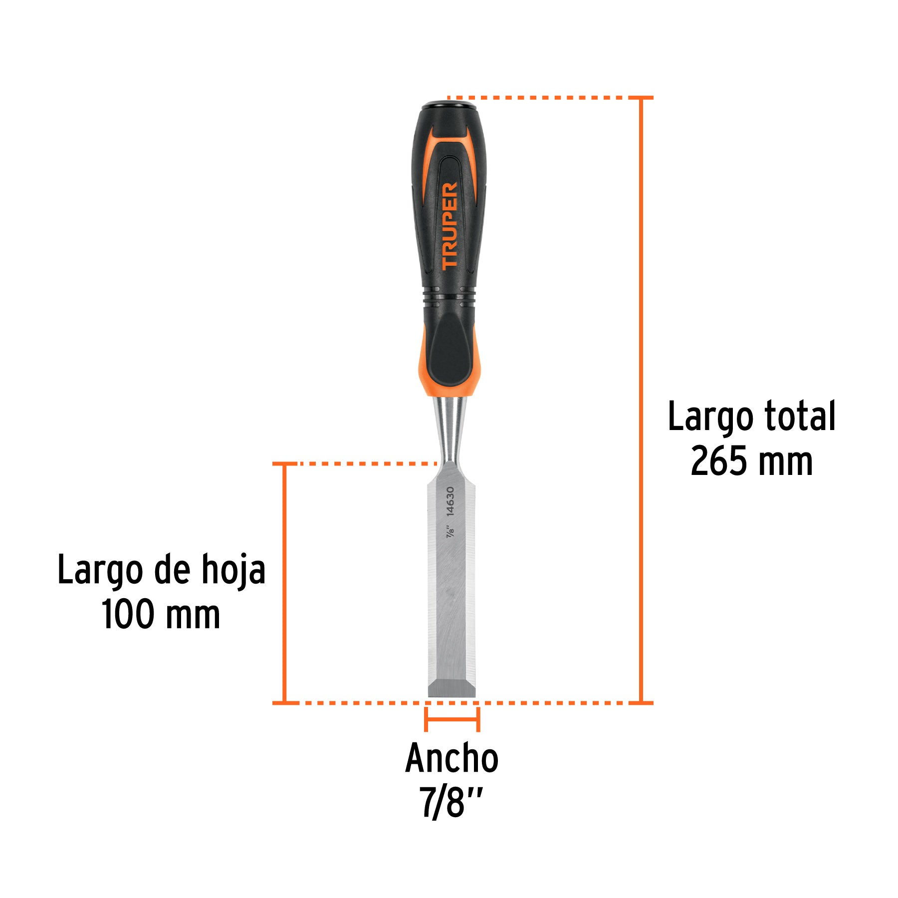 Formón 7/8" mango Comfort Grip, TRUPER