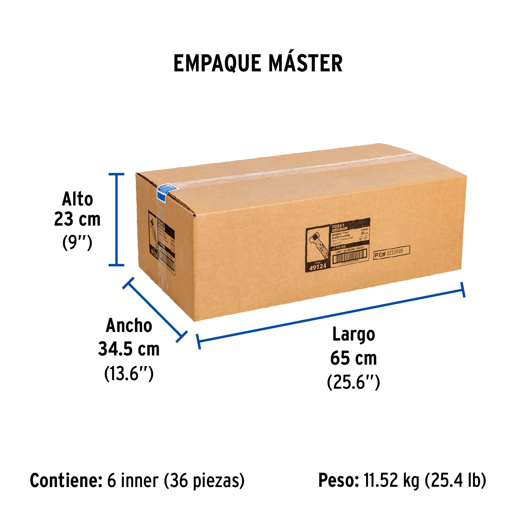 Manguera "T" lavabo/fregadero,acero inox,1/2"x1/2"x1/2",55cm - Empaque