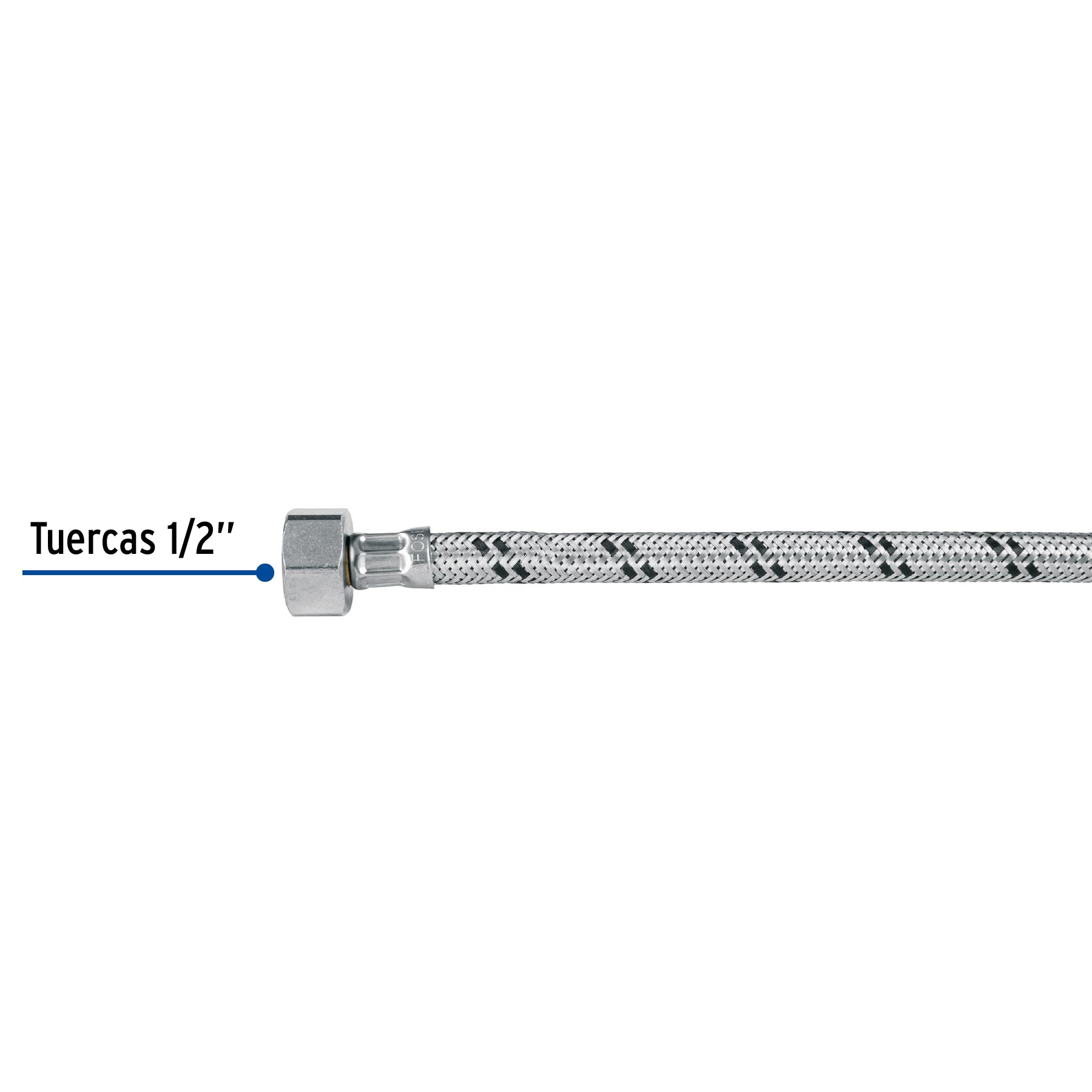 Manguera "T" lavabo/fregadero,acero inox,1/2"x1/2"x1/2",55cm