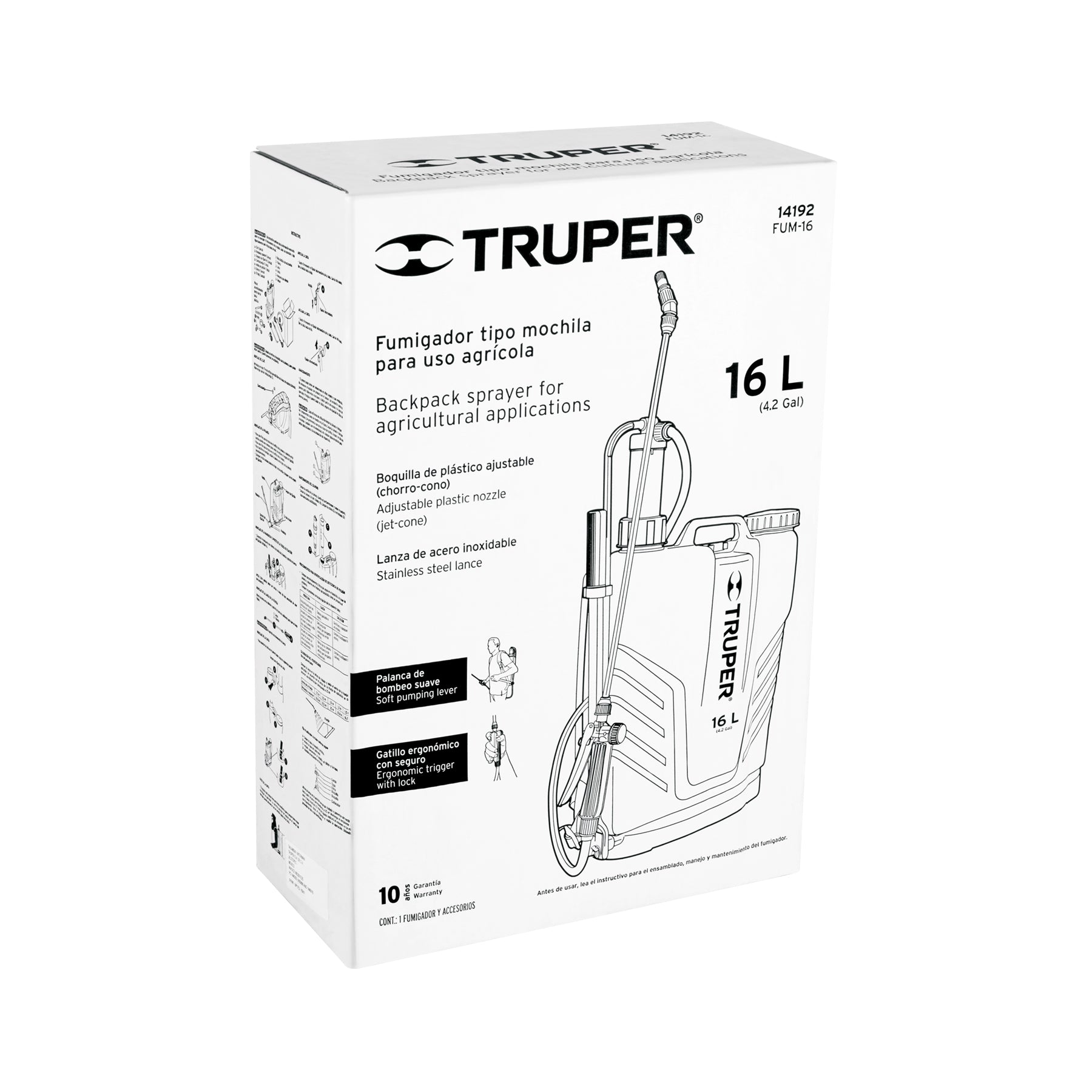 Fumigador de 16 L manual de mochila, TRUPER