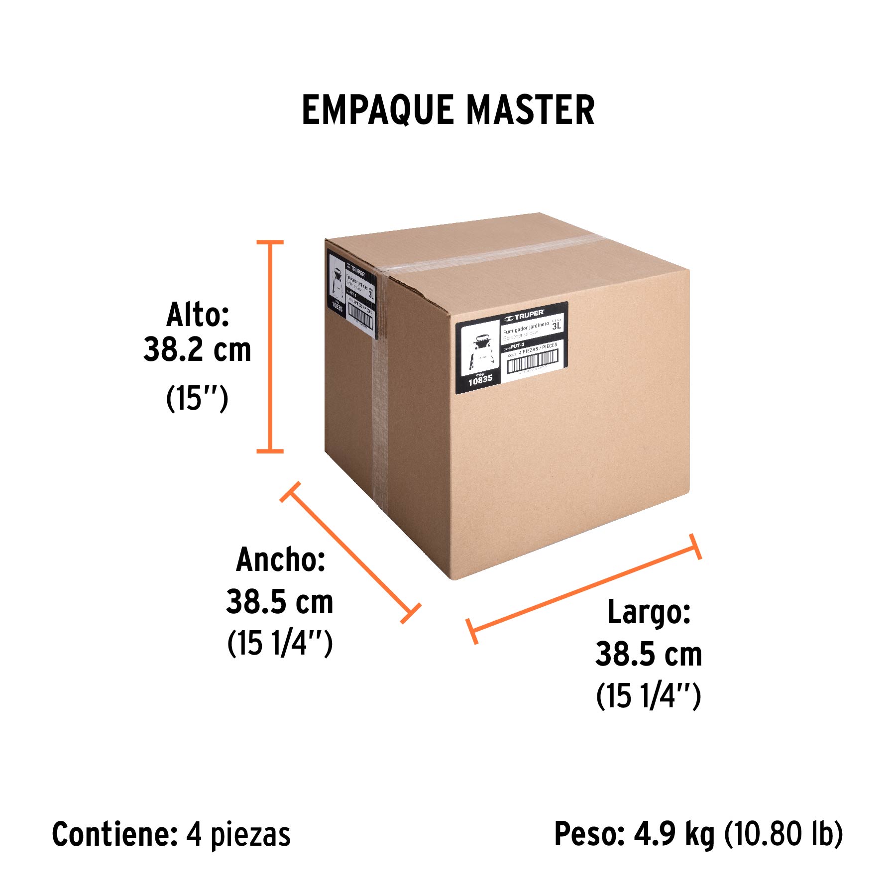Fumigador jardinero 3 L (0.8 gal), TRUPER - Empaque