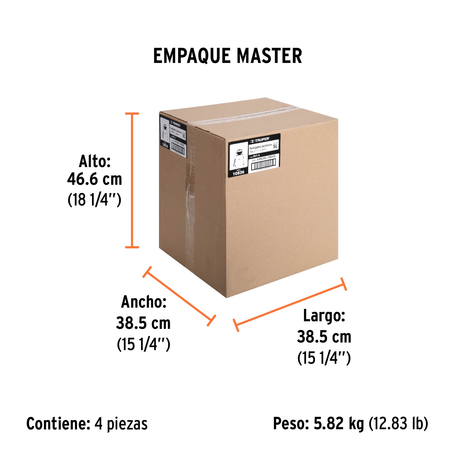 Fumigador jardinero 5 L (1.3 gal), TRUPER - Empaque