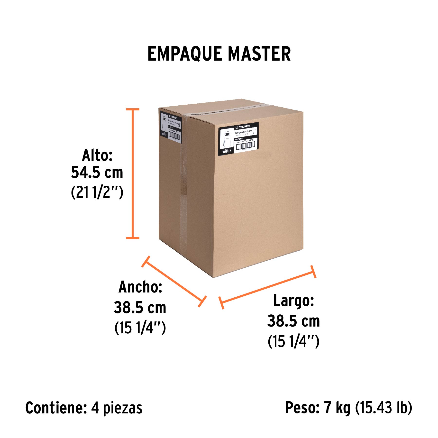Fumigador jardinero 7 L (1.8 gal), TRUPER - Empaque