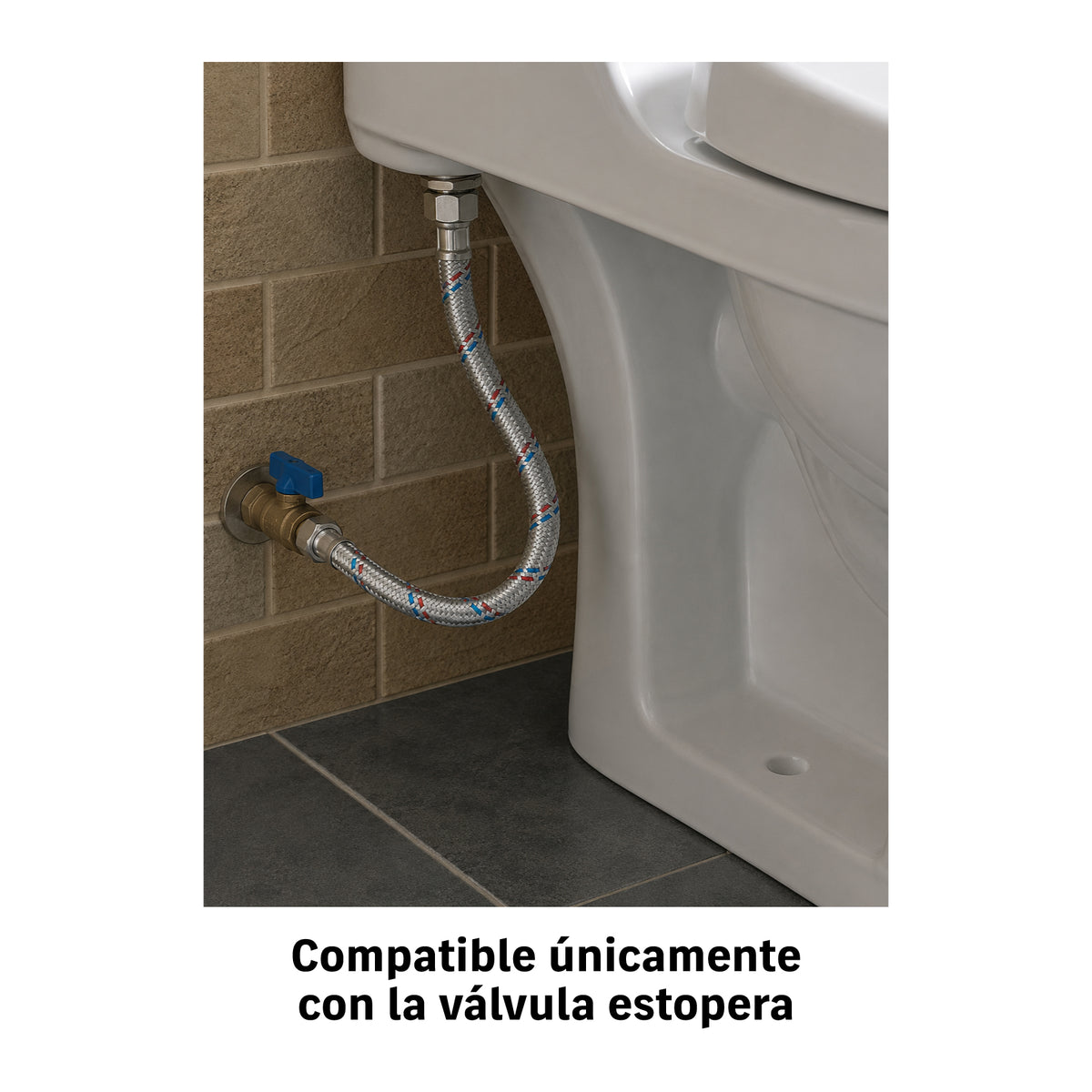 Manguera para WC de aluminio, 7/8 x 7/8", 35 cm, BASIC