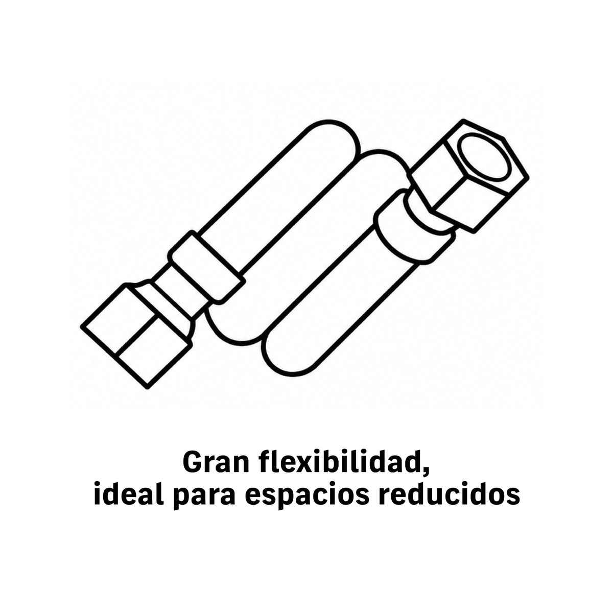 Manguera para WC de aluminio, 7/8 x 7/8", 50 cm, BASIC