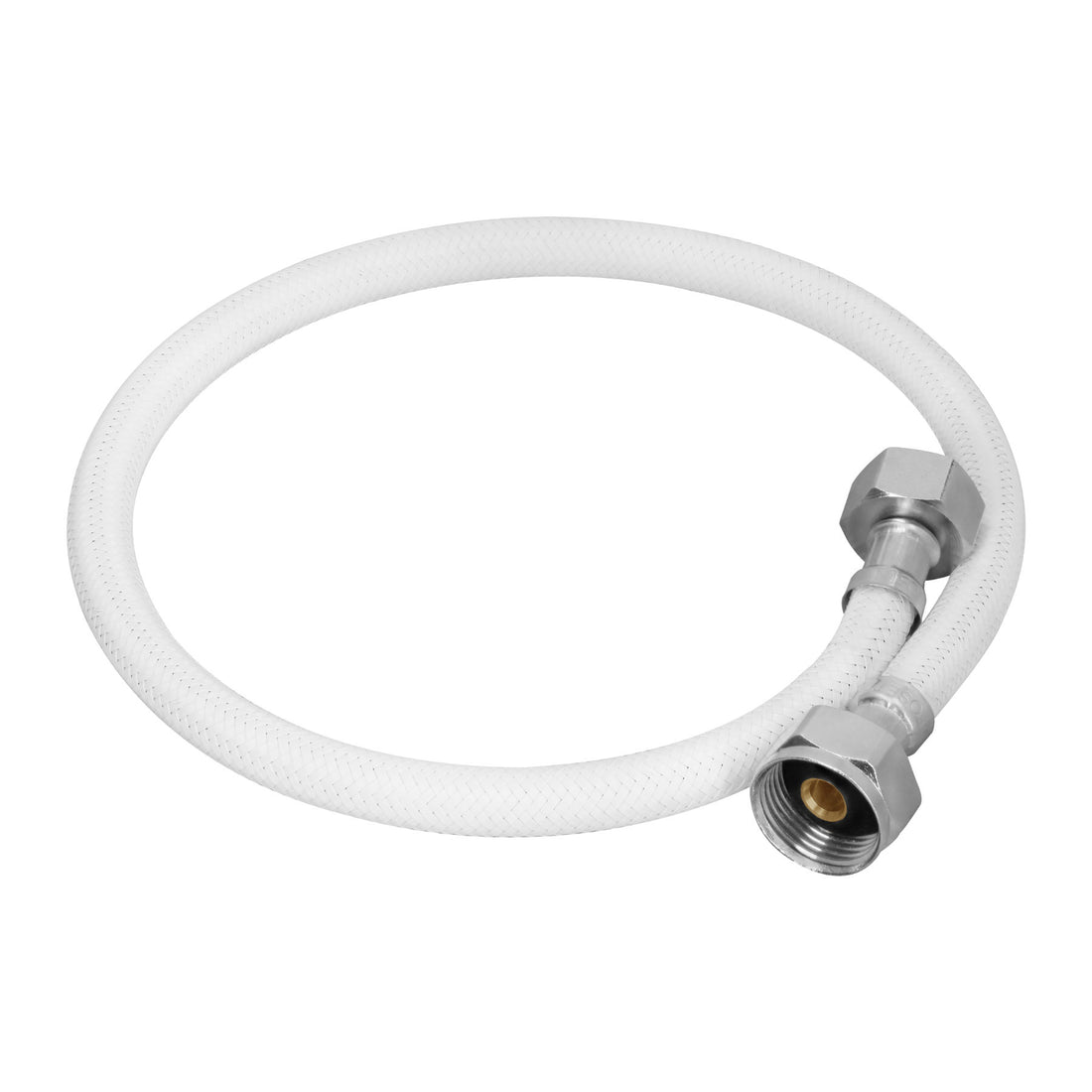 Manguera p/WC, vinilo blanco, 1/2" x 7/8", 60 cm
