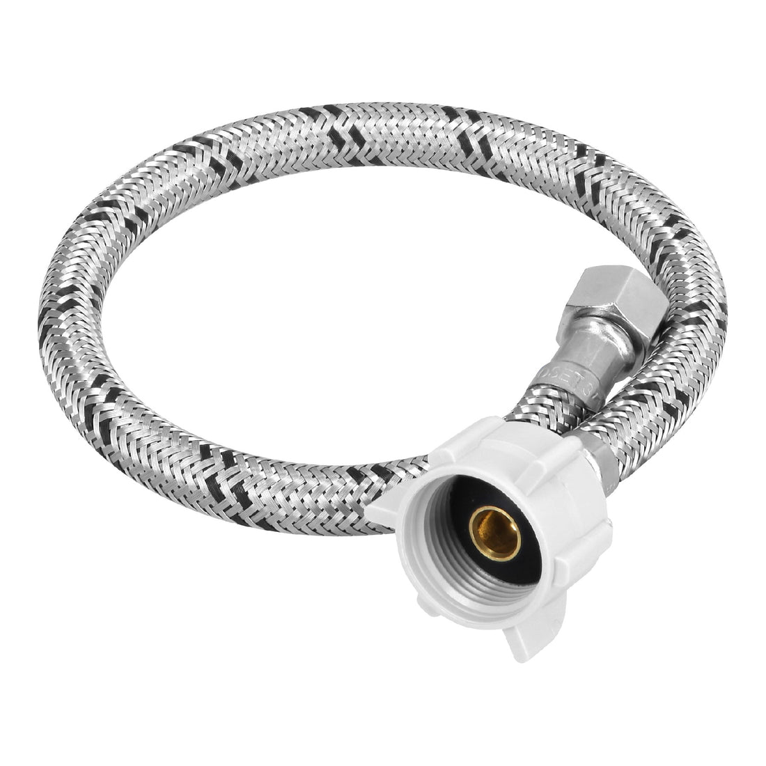 Manguera p/WC, acero inox, 3/8"x7/8", 40cm, plástico/latón