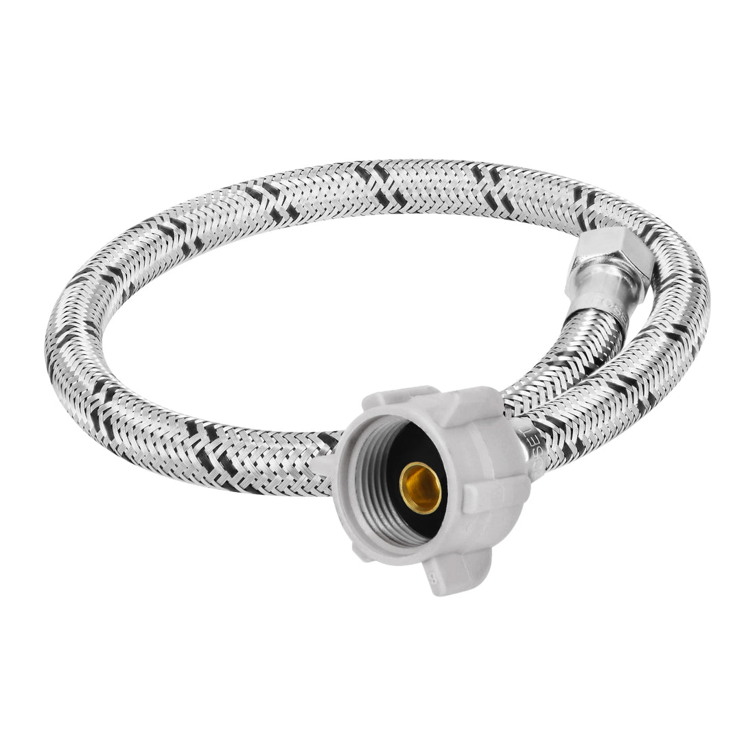 Manguera p/WC, acero inox, 3/8"x7/8", 50cm, plástico/latón