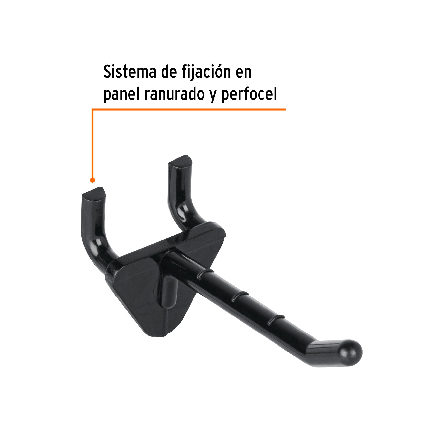 Gancho de plástico para perfocel y para ranurado, 2", TRUPER