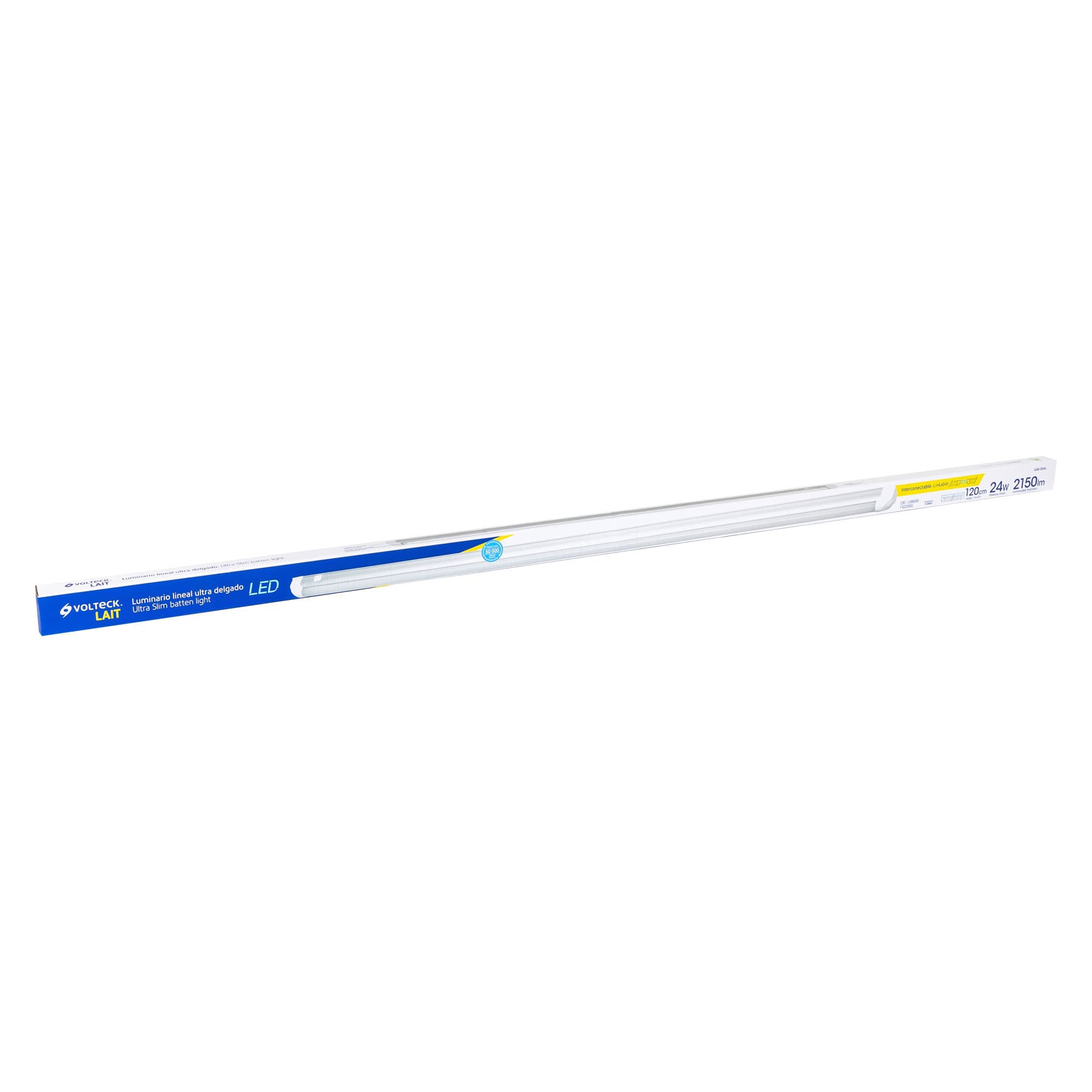 Luminario lineal LED 25W, 6500K, ultradelgado, para gabinete