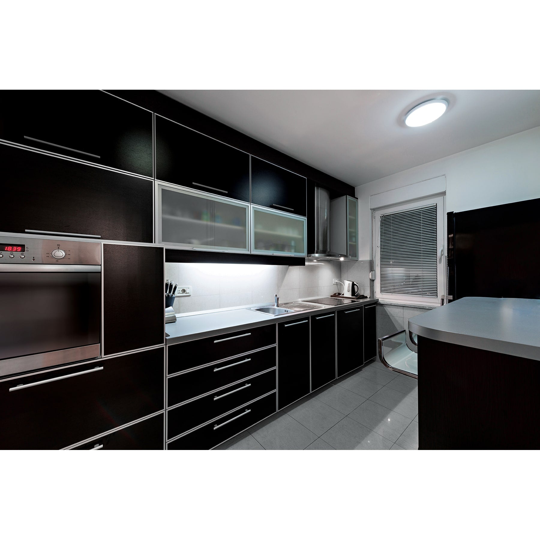 Luminario lineal LED 18W, 6500K, delgado, para gabinete