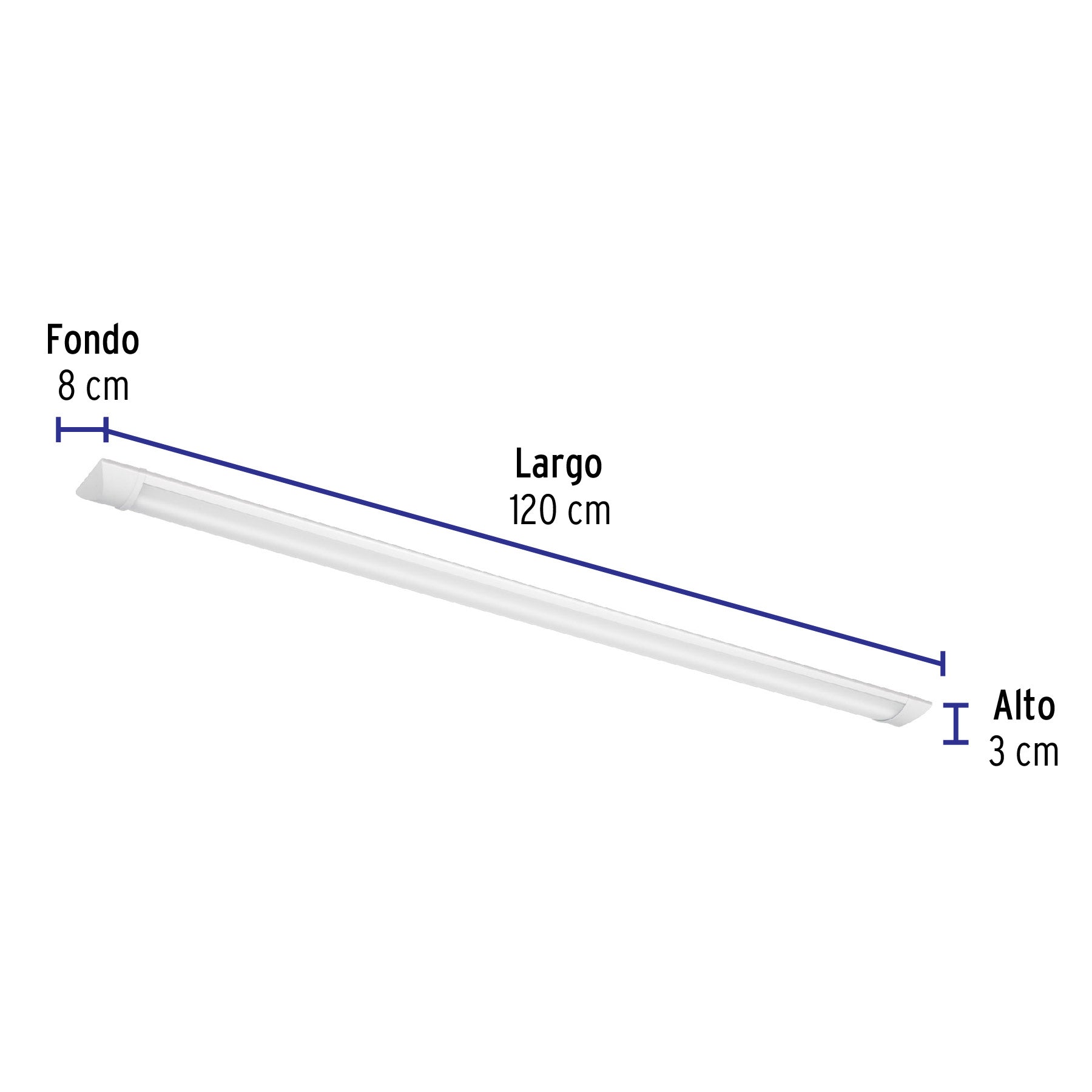 Luminario lineal LED 36W, 6500K, delgado, para gabinete