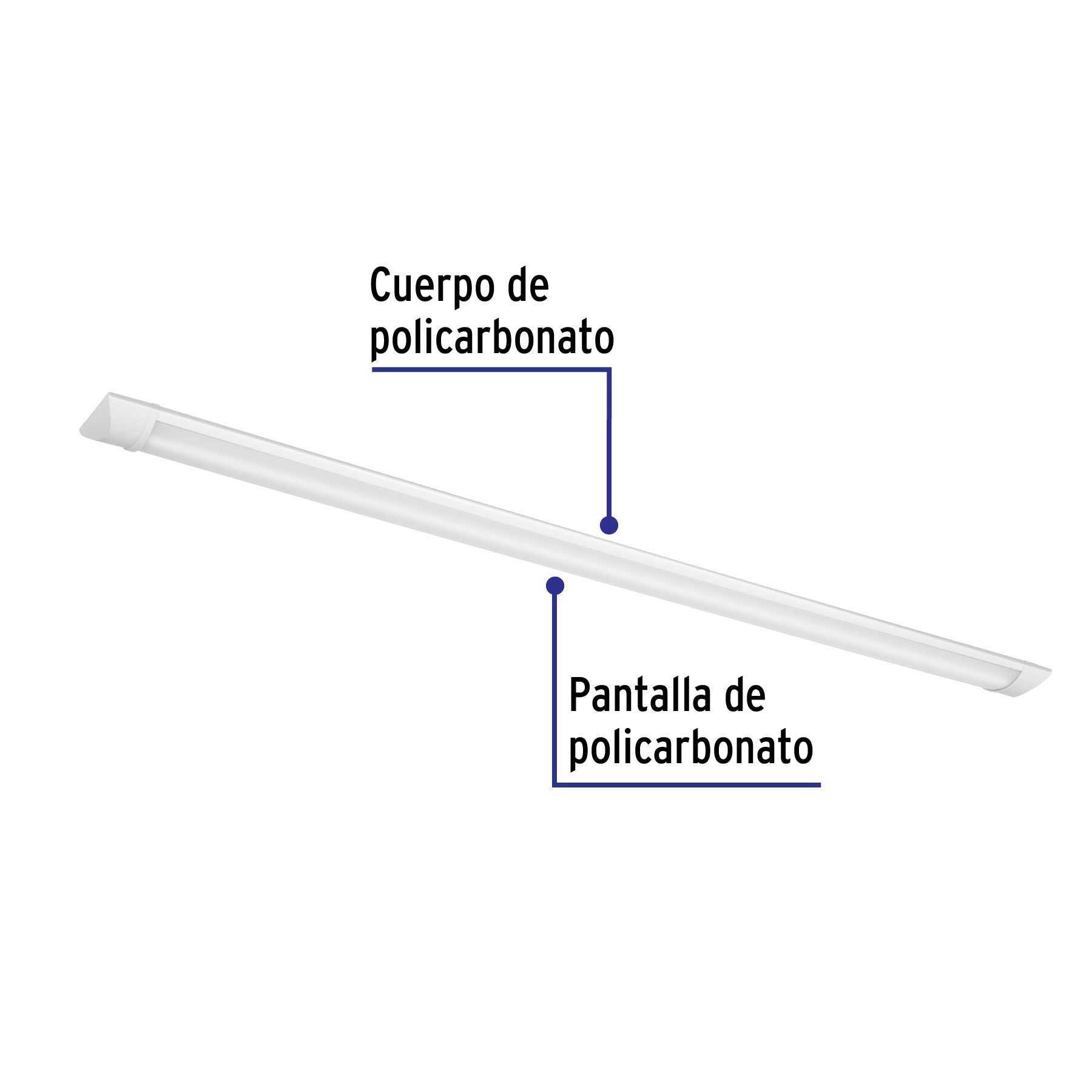 Luminario lineal LED 36W, 6500K, delgado, para gabinete
