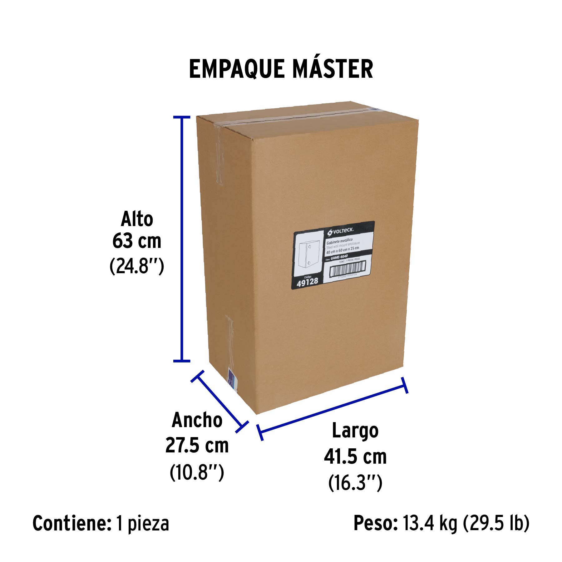Gabinete metálico, 600 x 400 mm, VOLTECK - Empaque