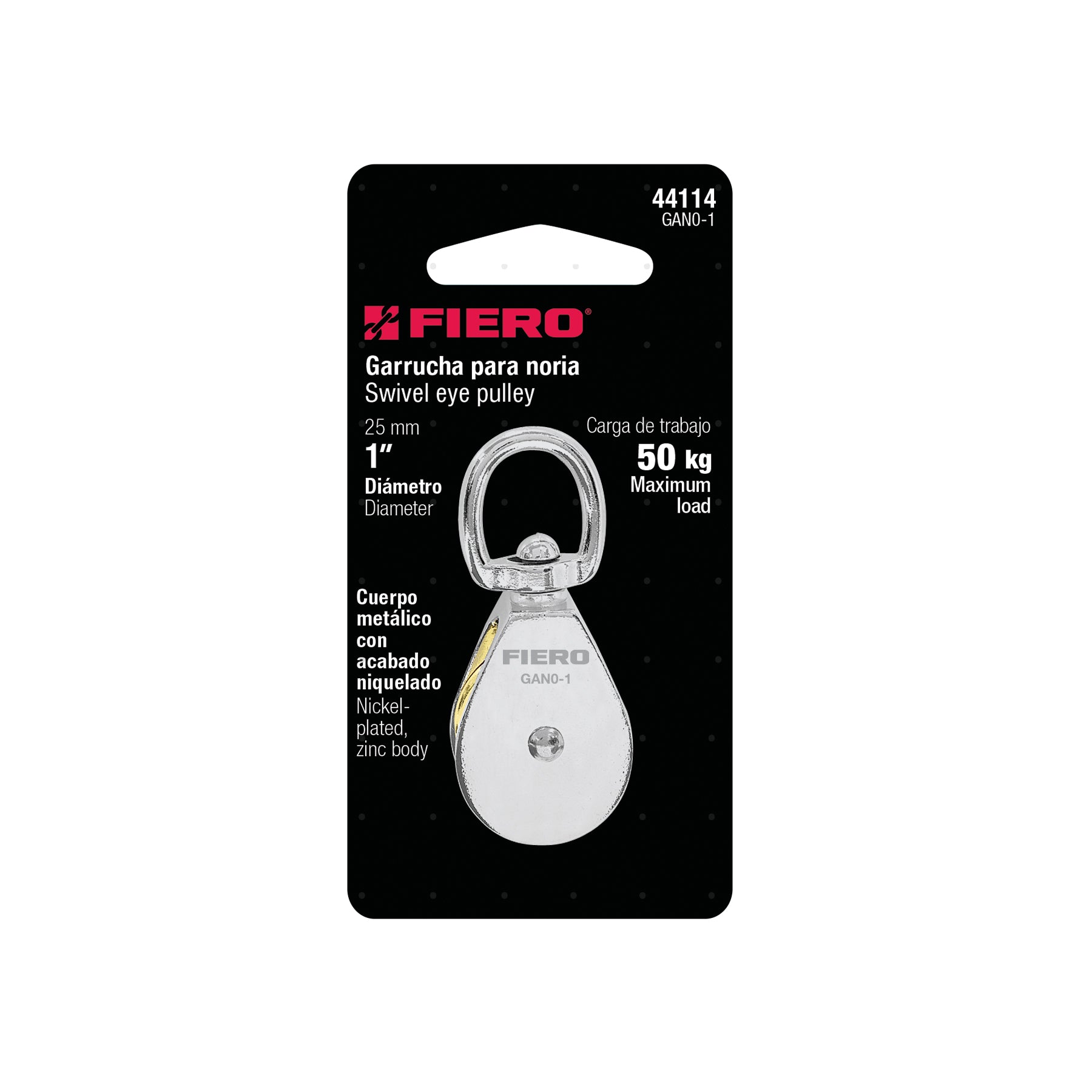 Garrucha metálica para noria de 1", FIERO