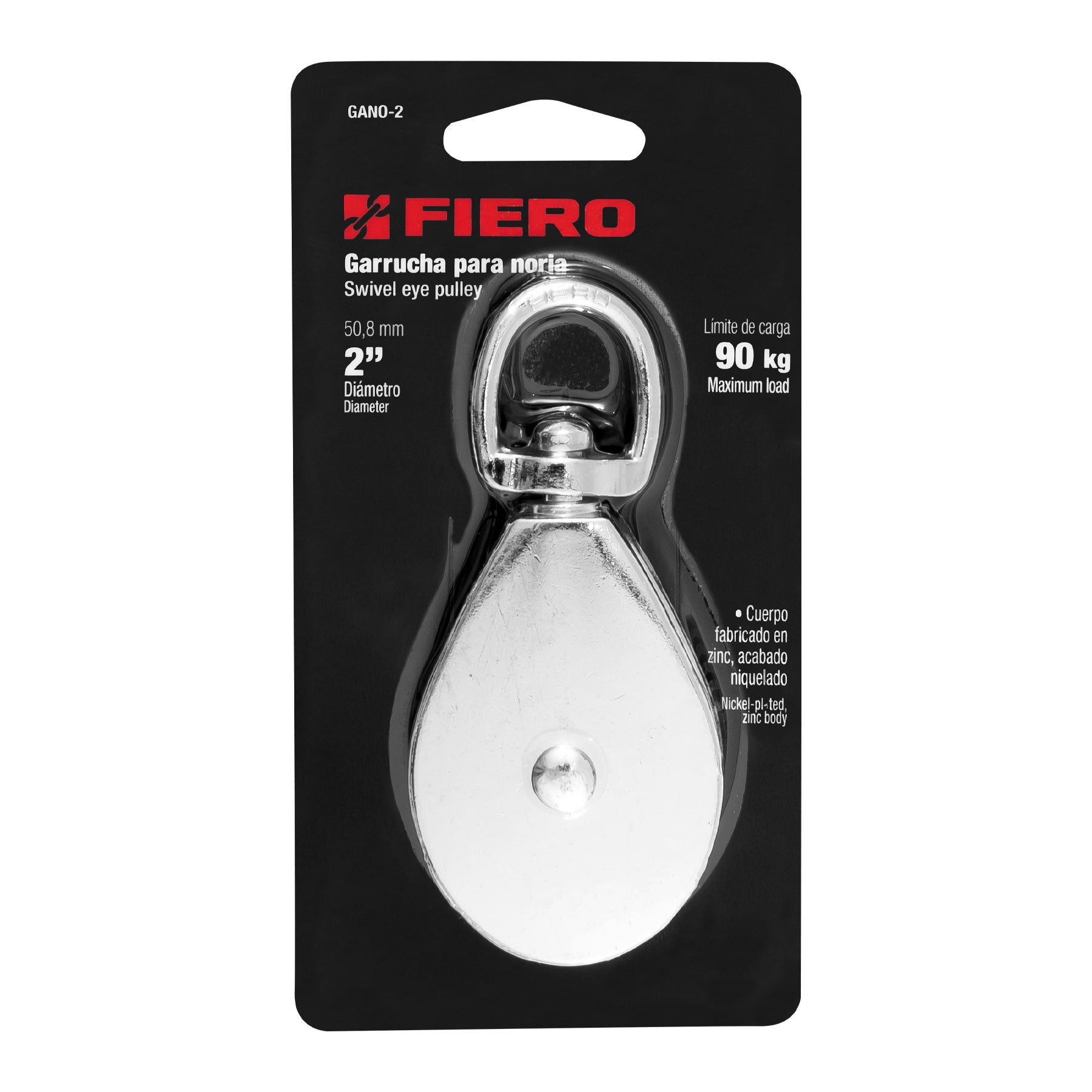 Garrucha metálica para noria de 2", FIERO