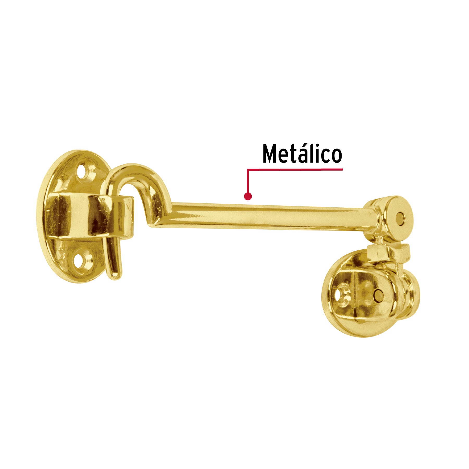 Gancho latonado para puerta, HERMEX