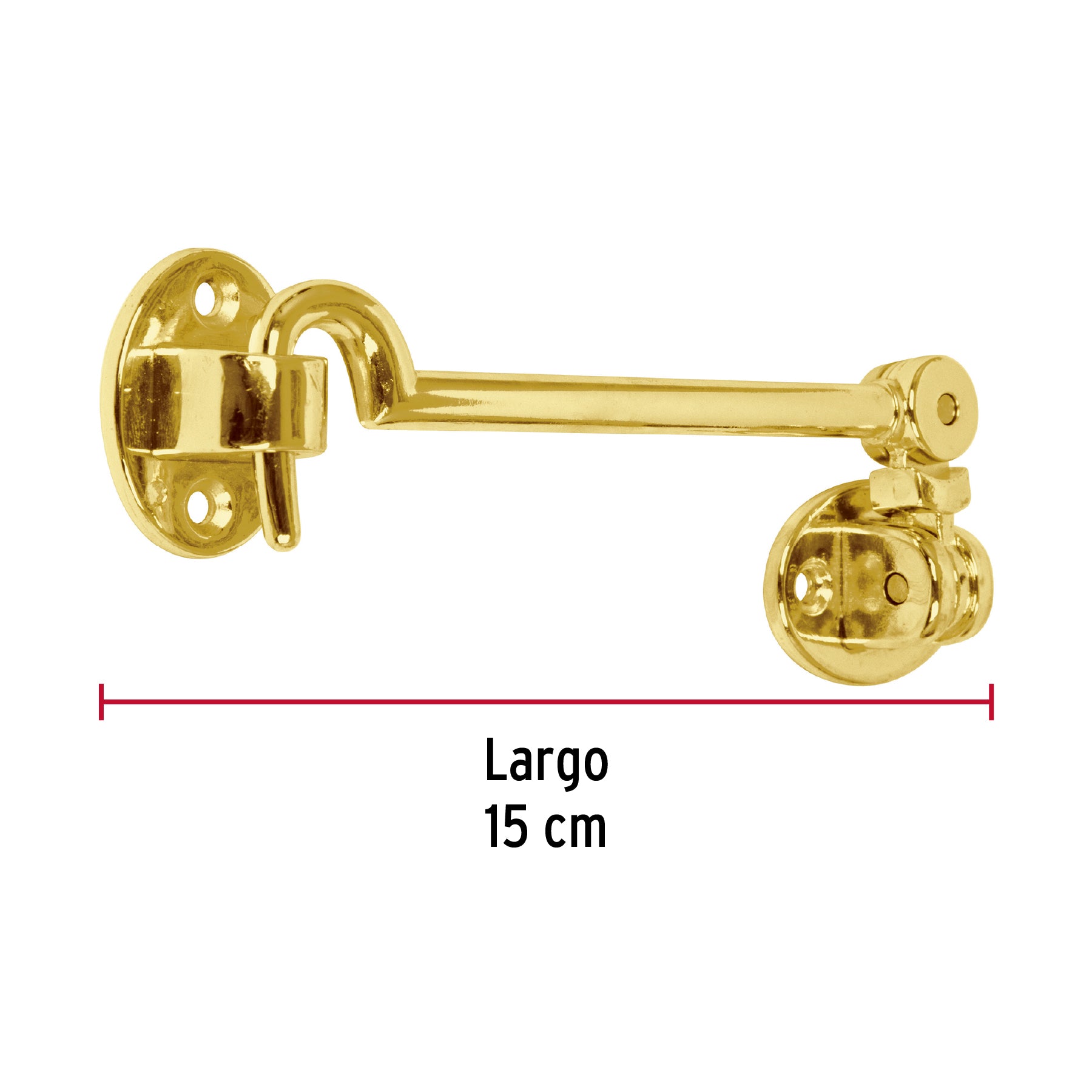 Gancho latonado para puerta, HERMEX