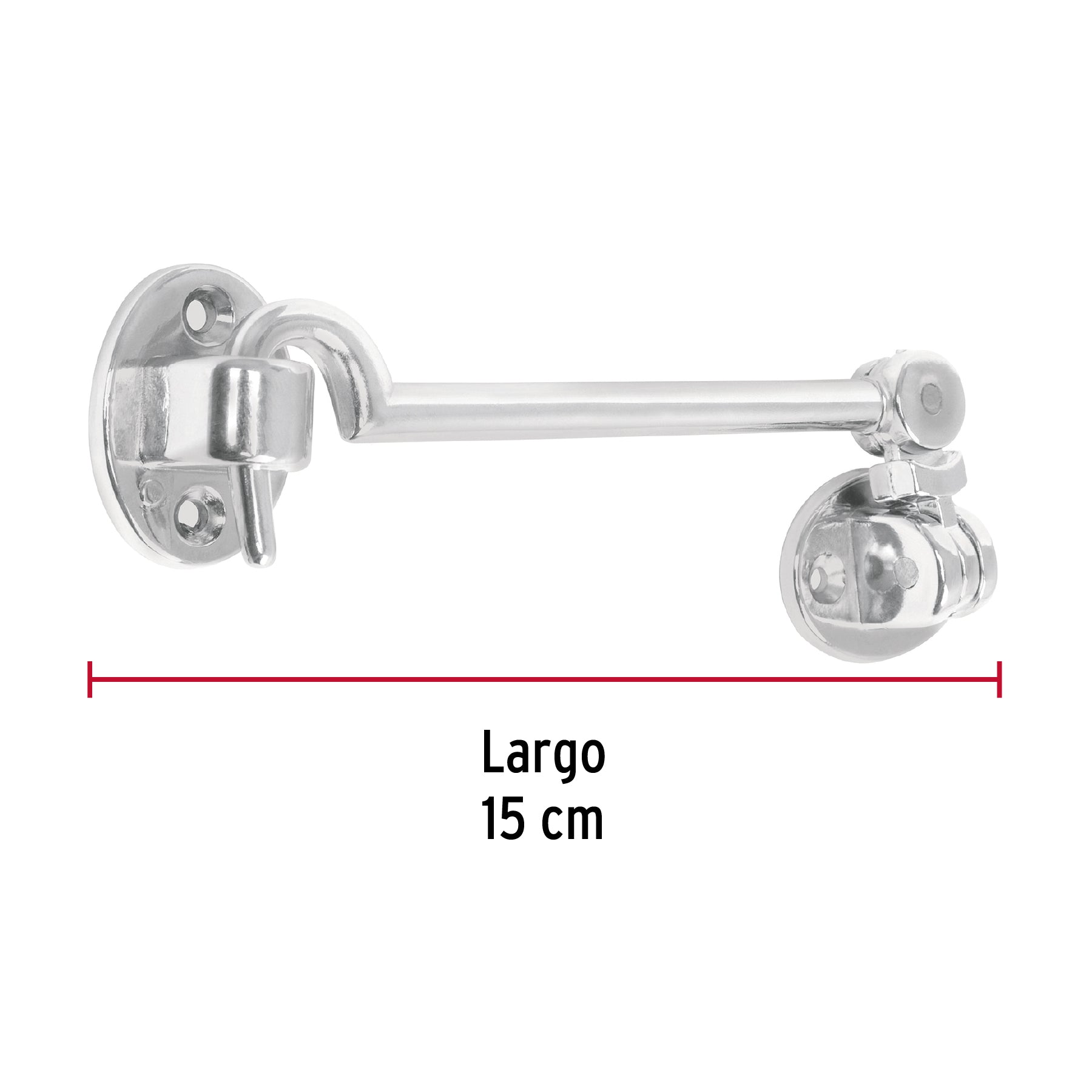Gancho cromado para puerta, HERMEX