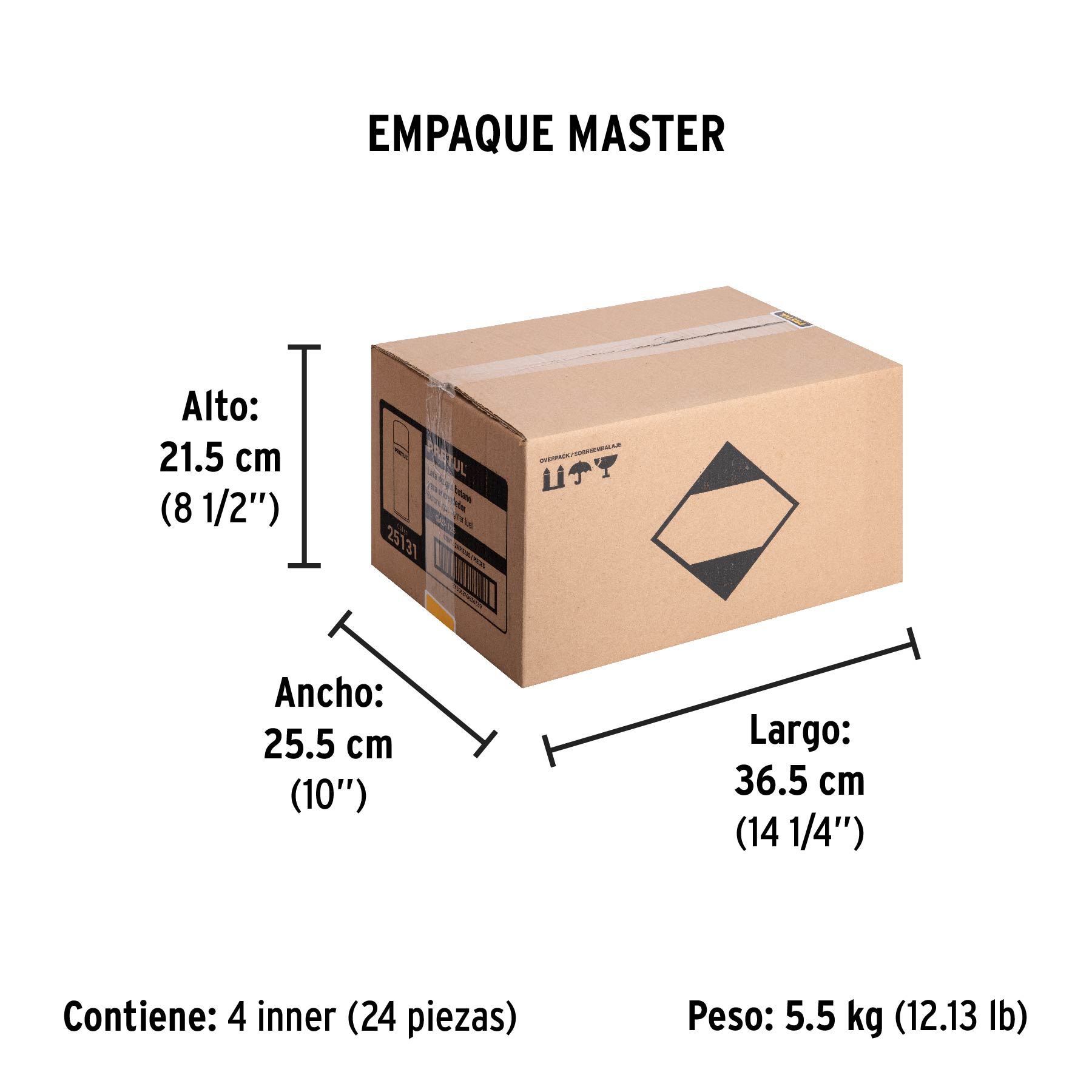 Lata de gas butano para encendedor, 125 g, PRETUL - Empaque