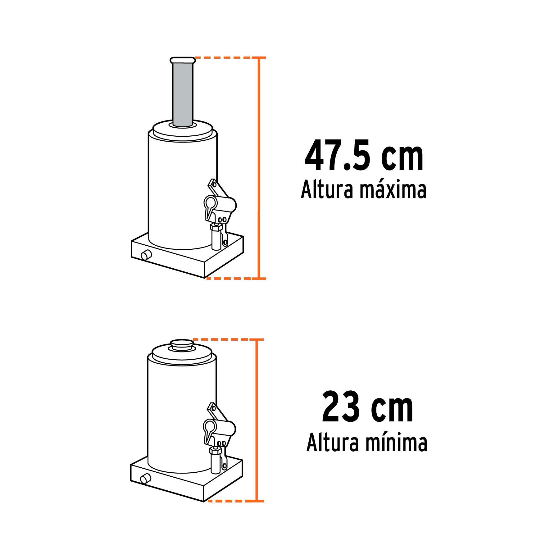 Gato hidráulico de botella de 12 Ton, TRUPER