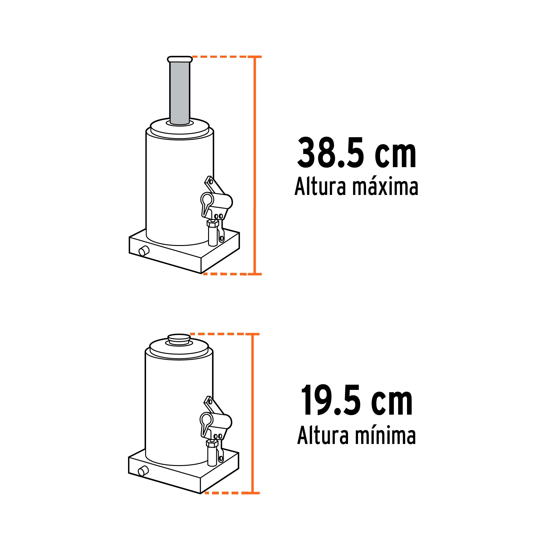 Gato hidráulico de botella de 4 Ton, TRUPER